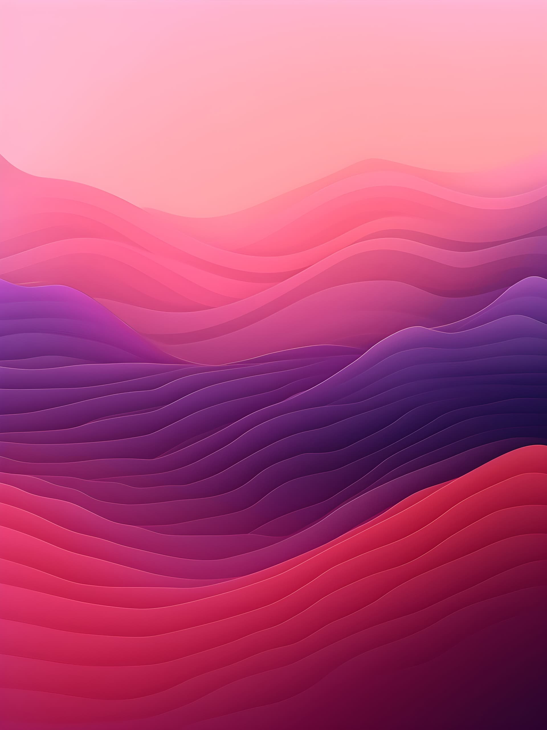 Gradient Layered Hills - free phone wallpaper