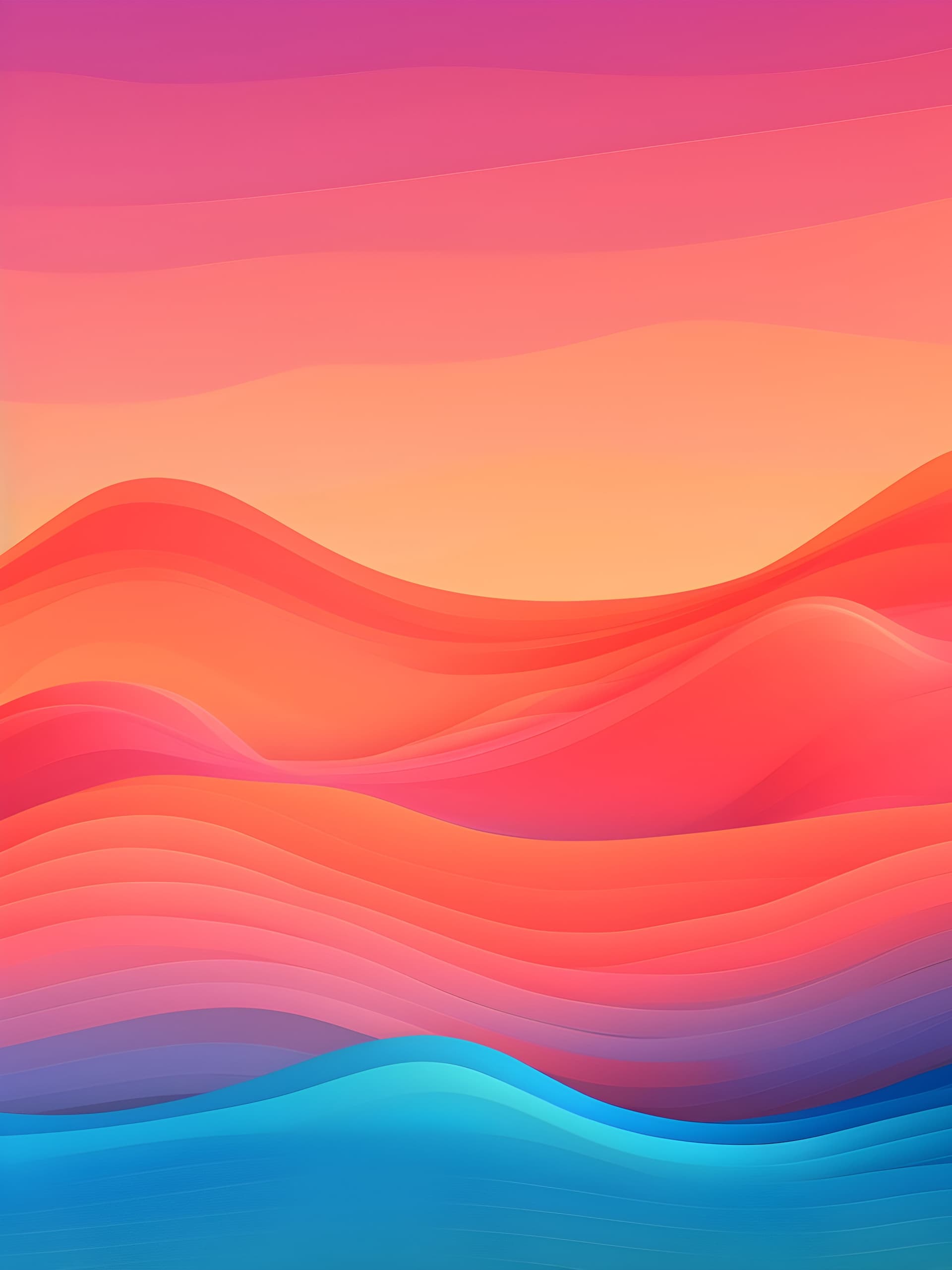 Gradient Layered Waves - free phone wallpaper