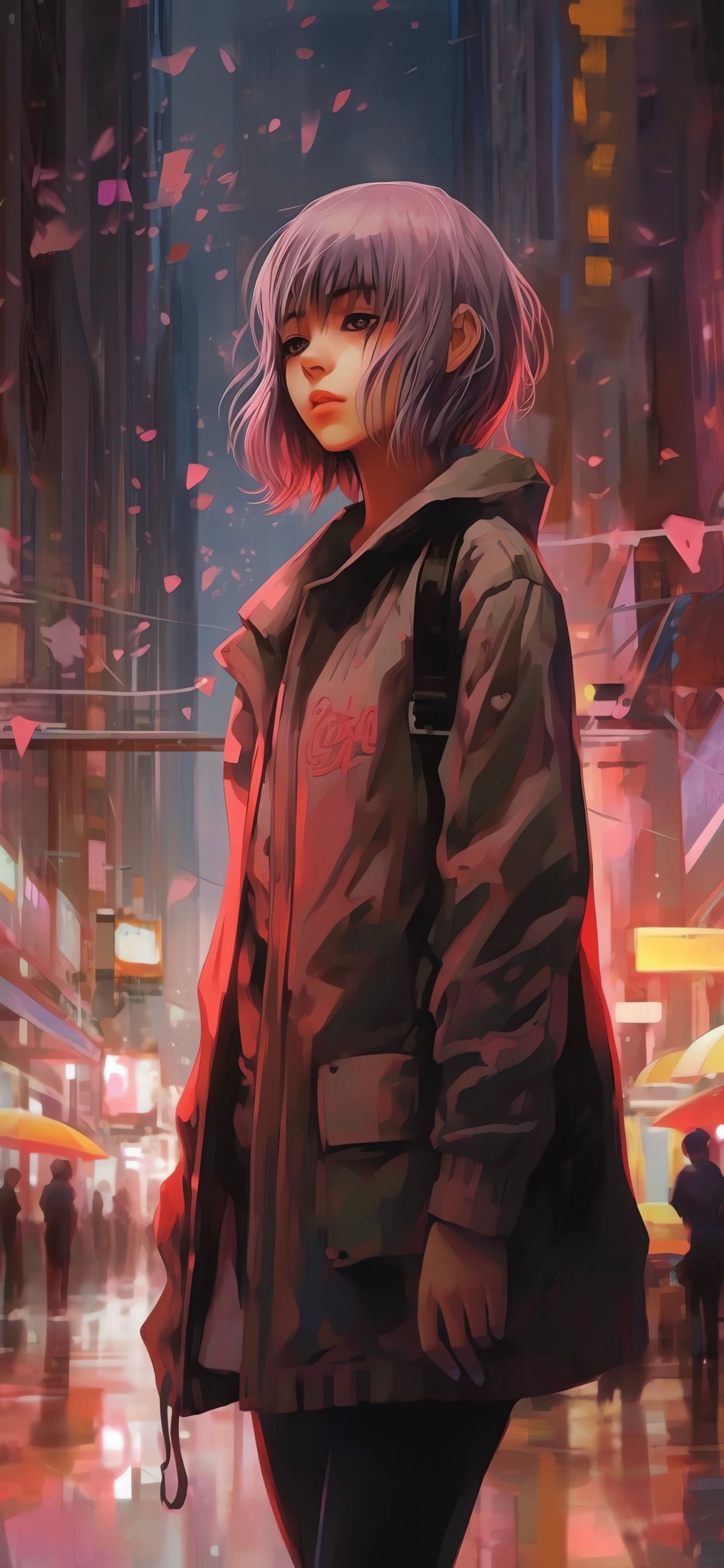 Anime City Wanderer - free phone wallpaper