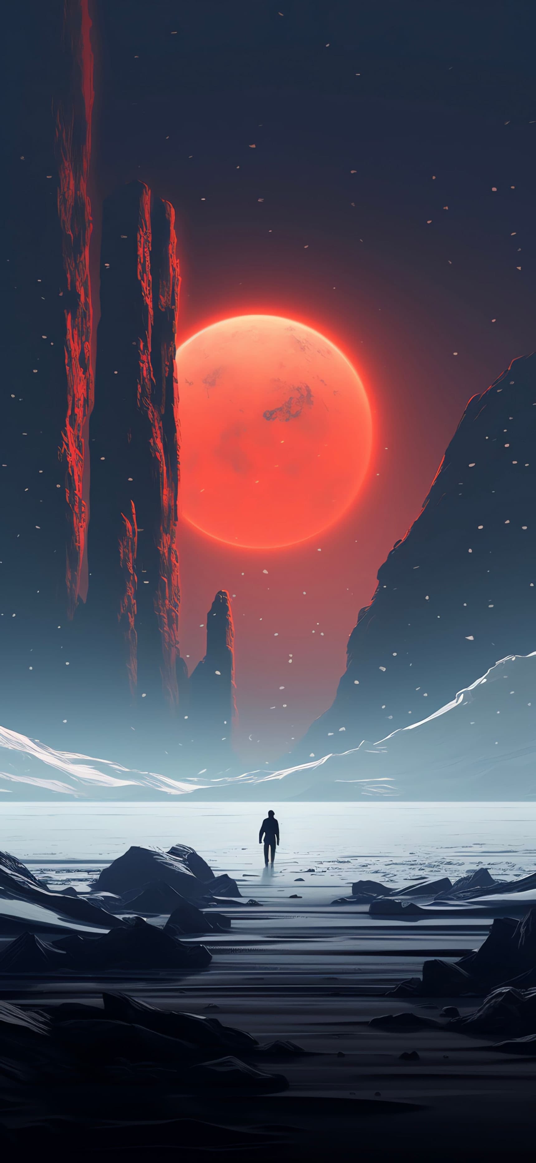 Crimson Lunar - free phone wallpaper