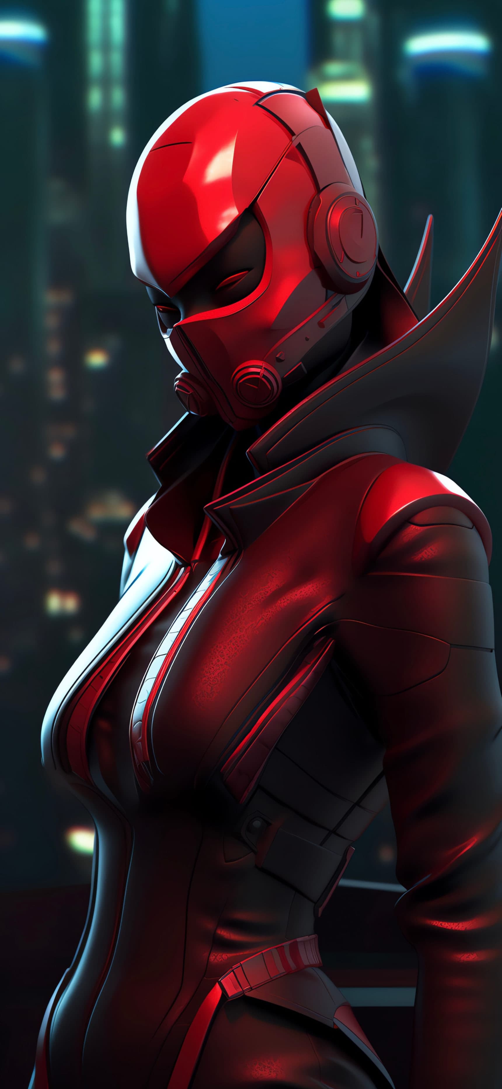 Cyberpunk Vigilante Portrait - free phone wallpaper