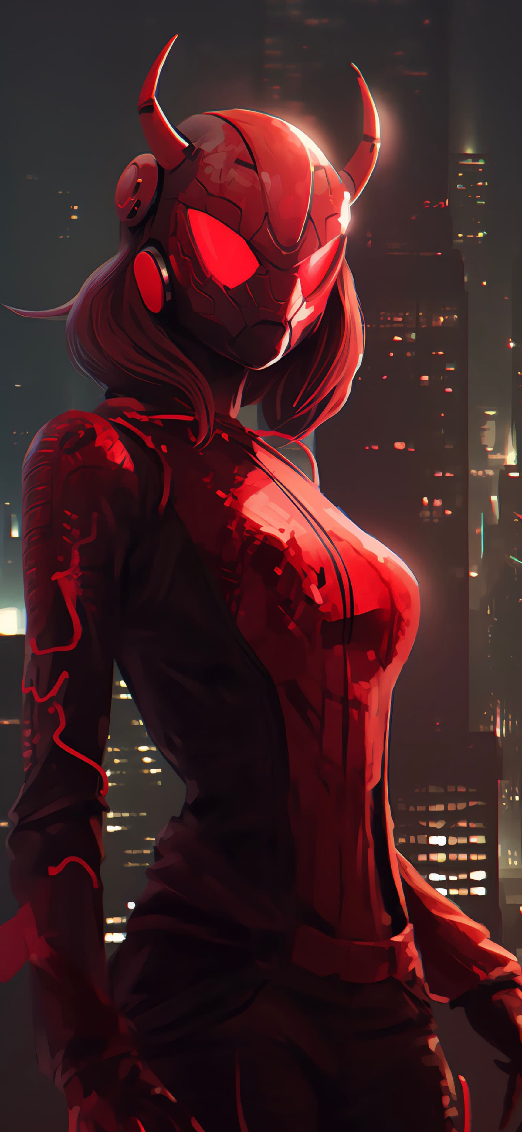 Cyberpunk Devil Woman - free phone wallpaper