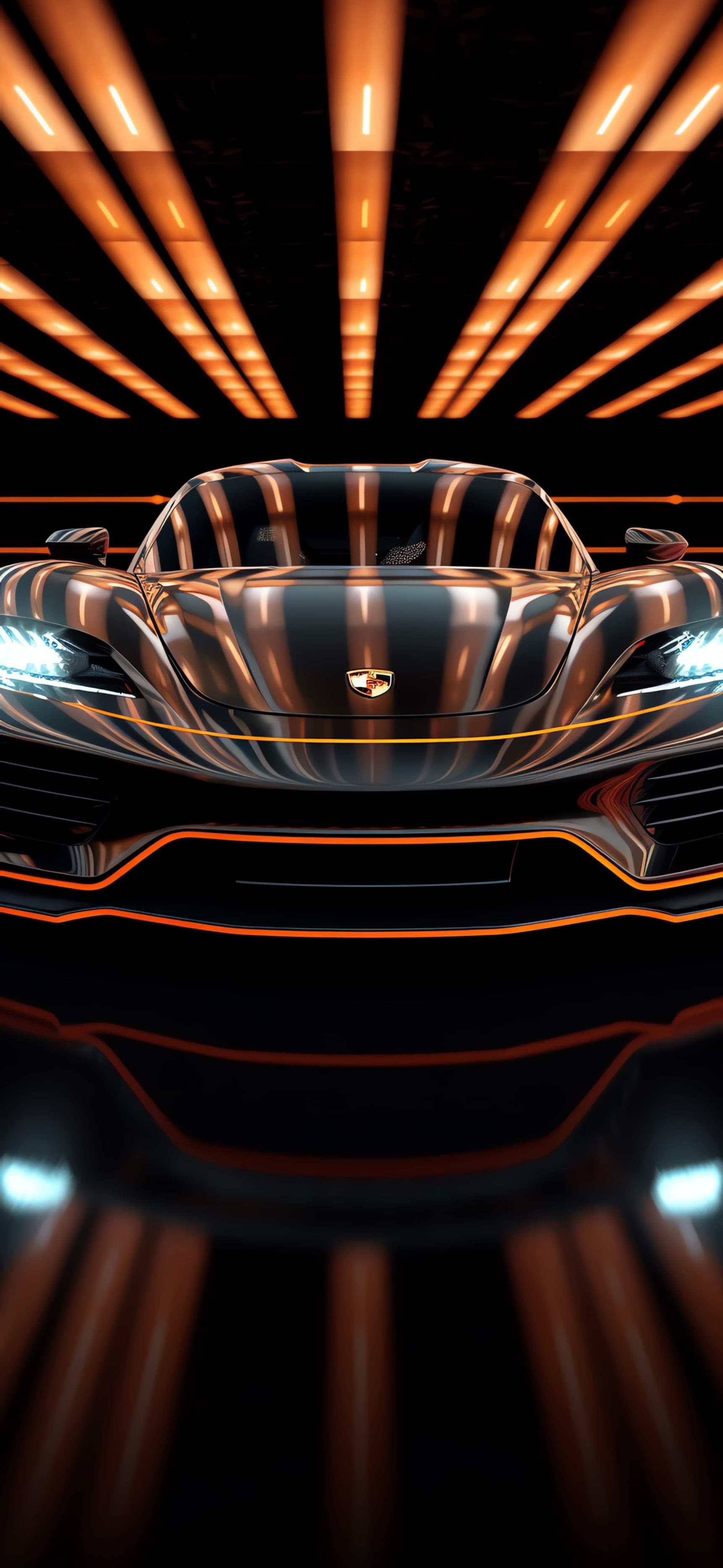 Neon Car Tunnel - free phone wallpaper