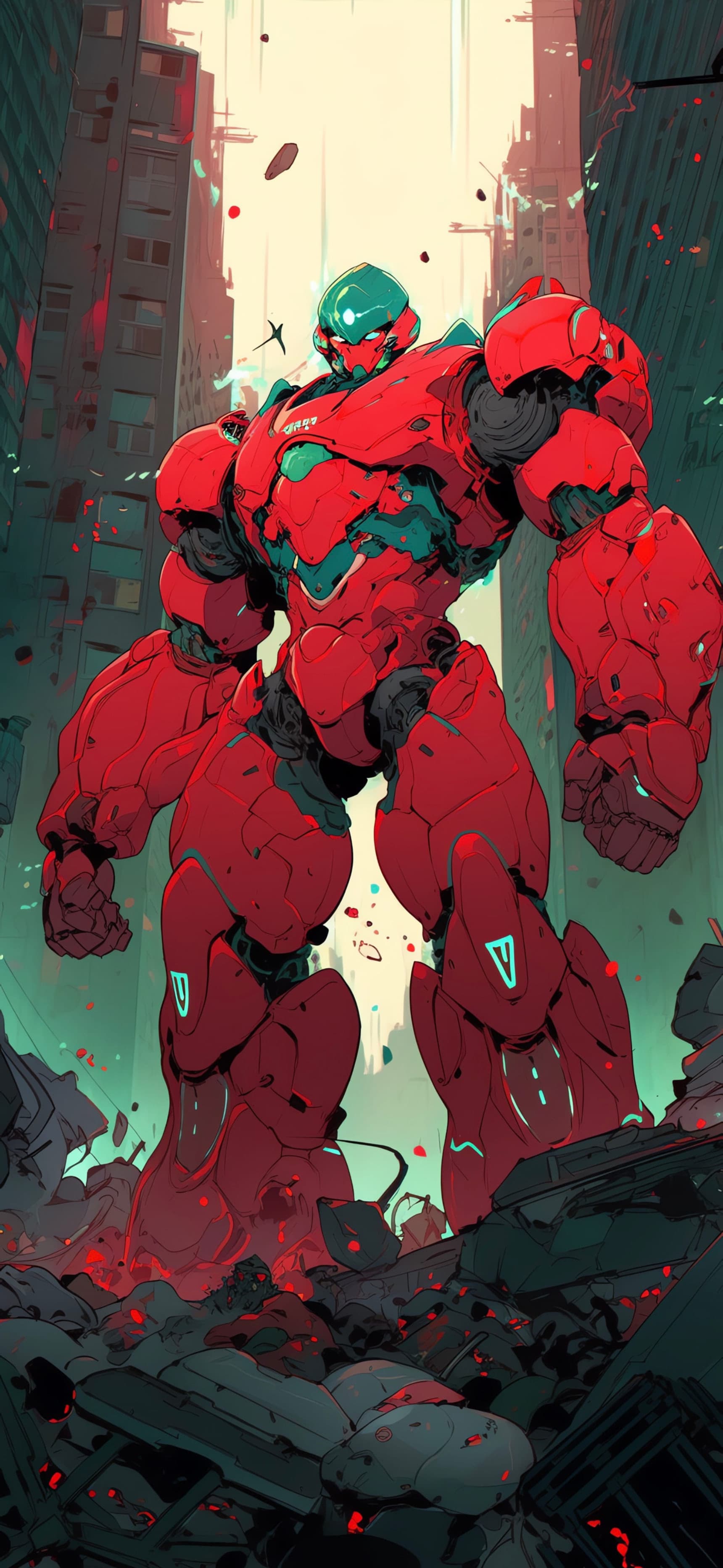 Cyberpunk Robot Warrior - free phone wallpaper