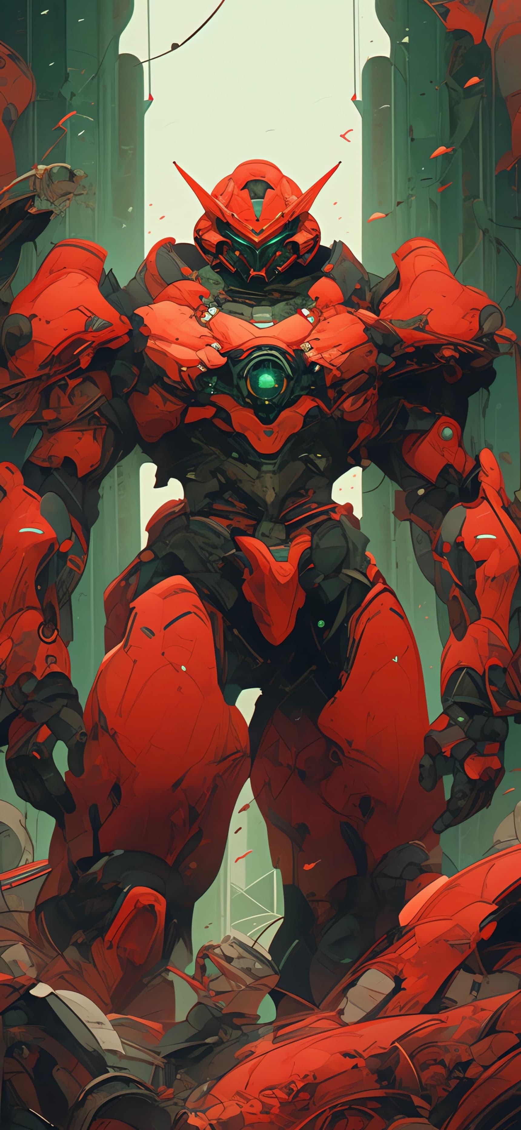 Red Robot Warrior - free phone wallpaper