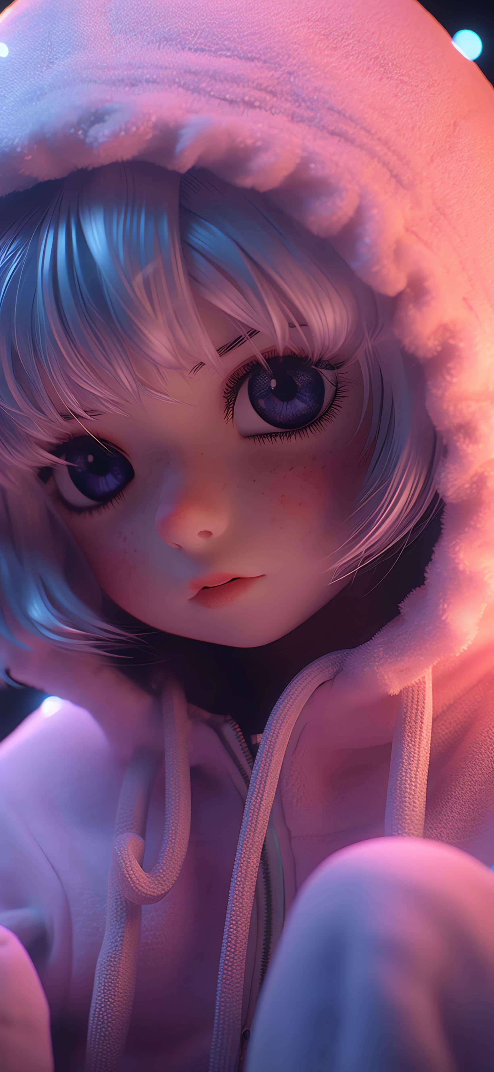 Anime Girl Portrait - free phone wallpaper