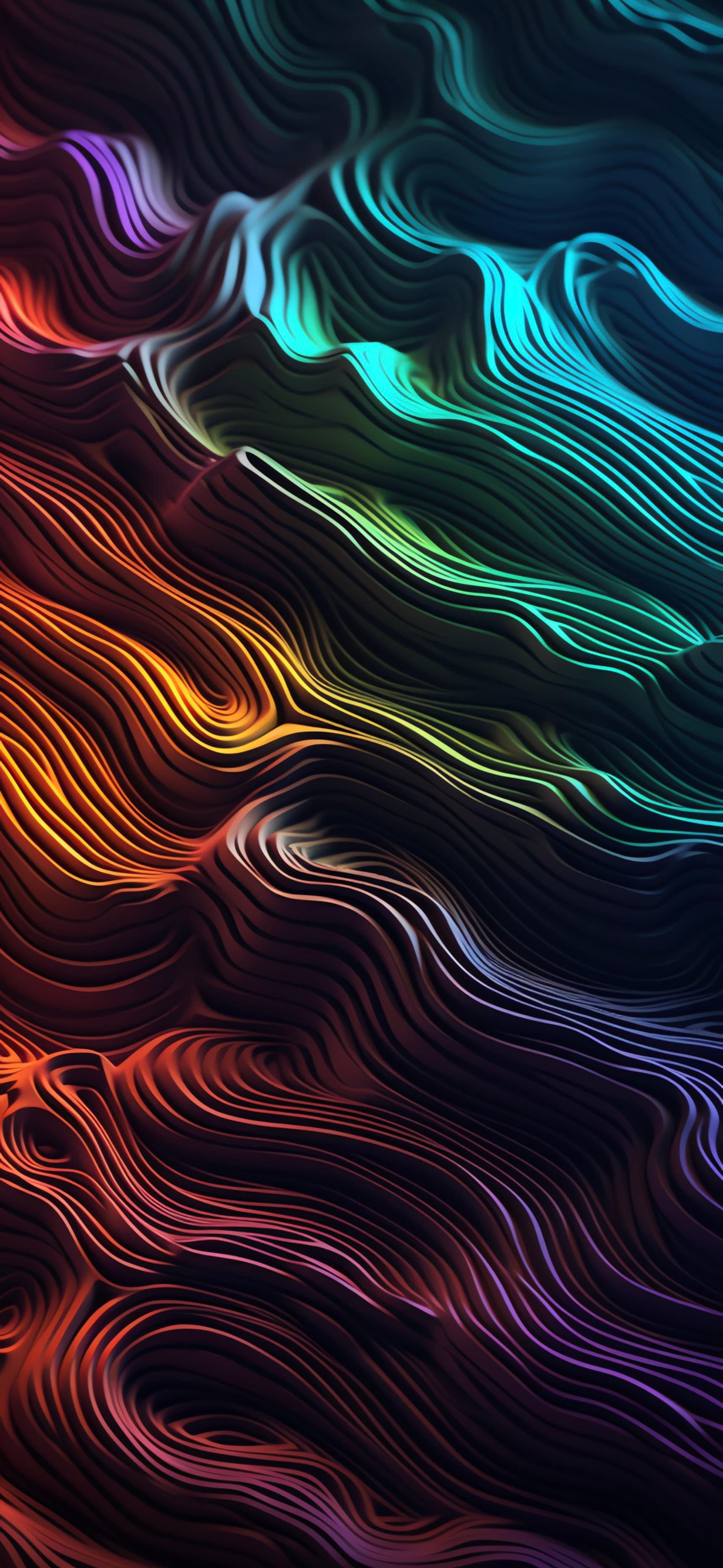 Abstract Waves - free phone wallpaper