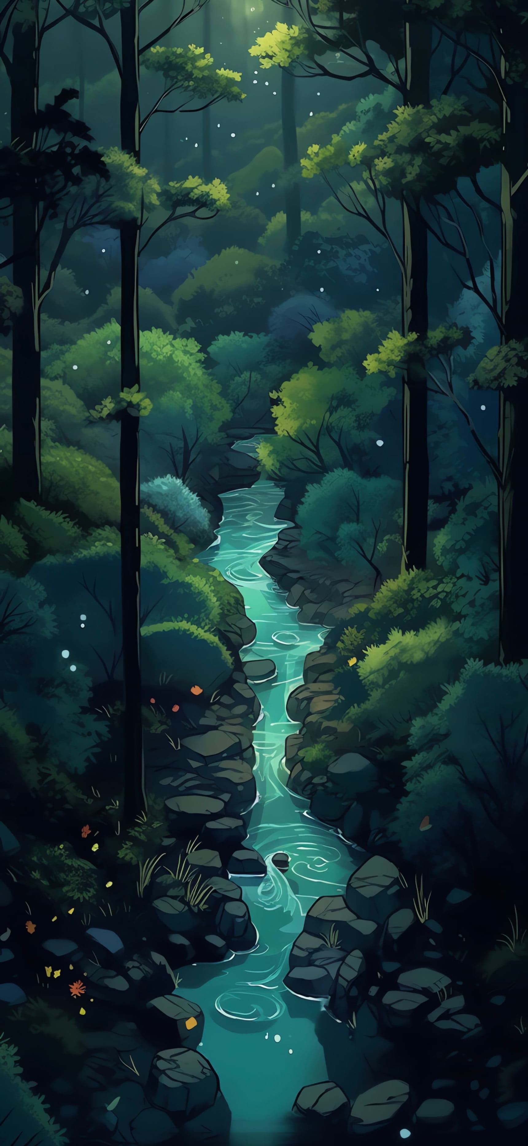 Enchanted Forest Stream - free phone wallpaper