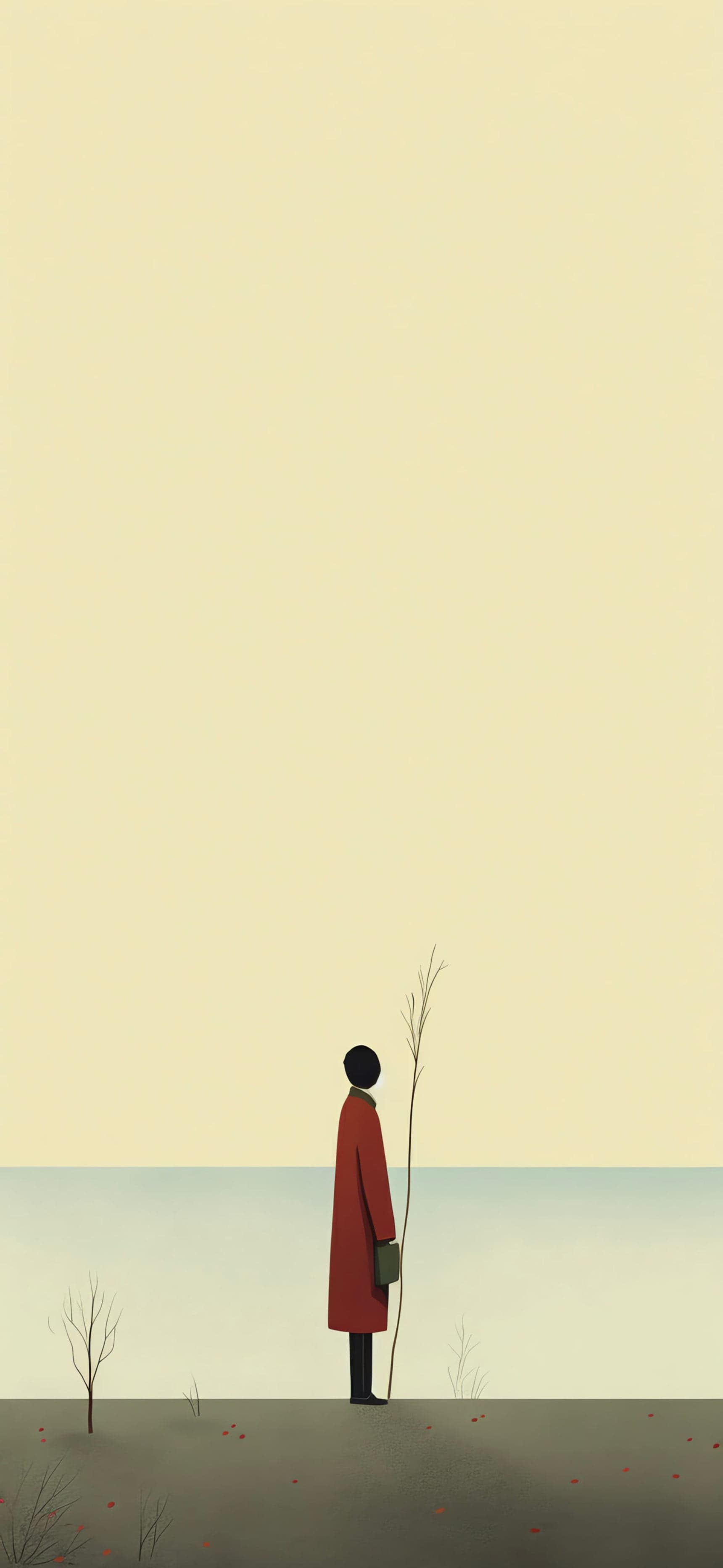 Solitary Red Figure - free phone wallpaper