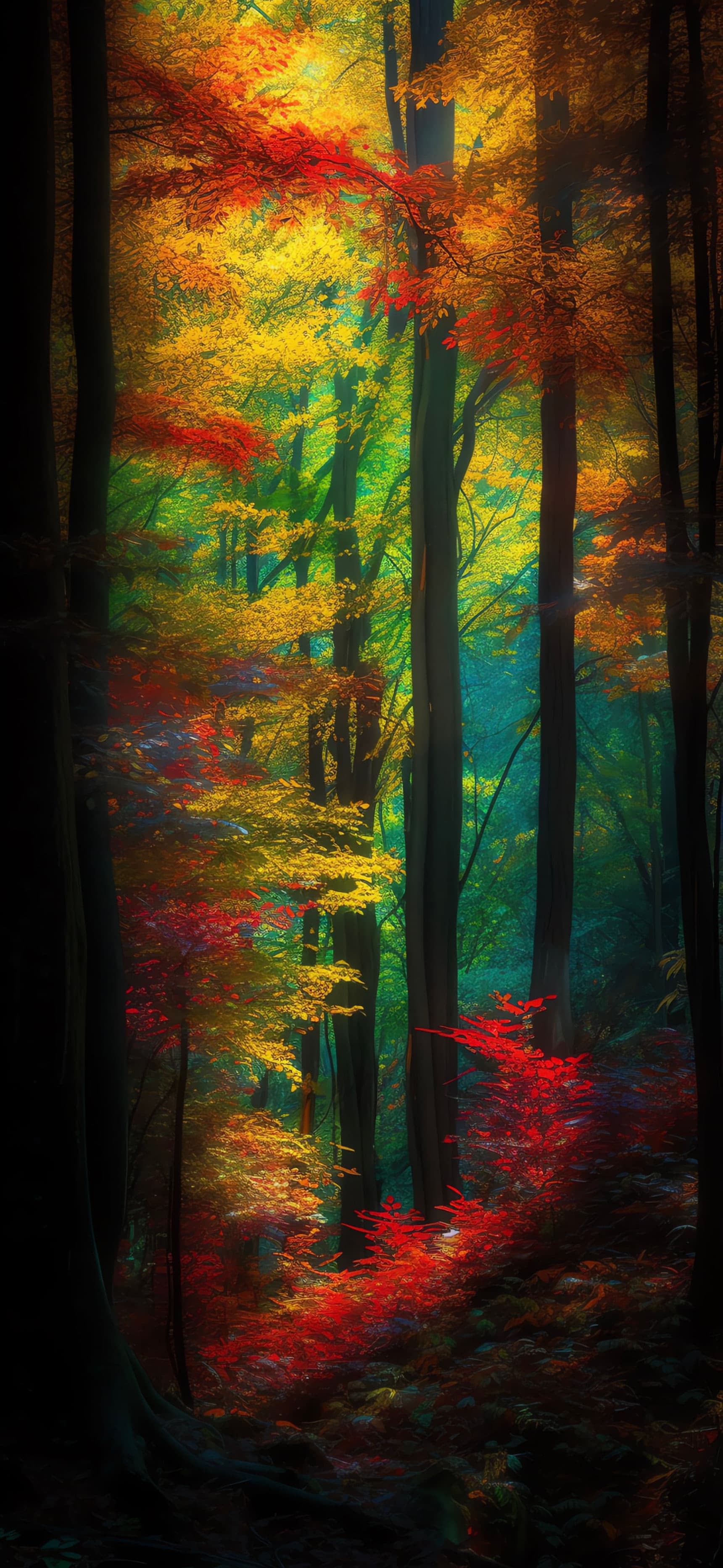Autumnal Forest - free phone wallpaper