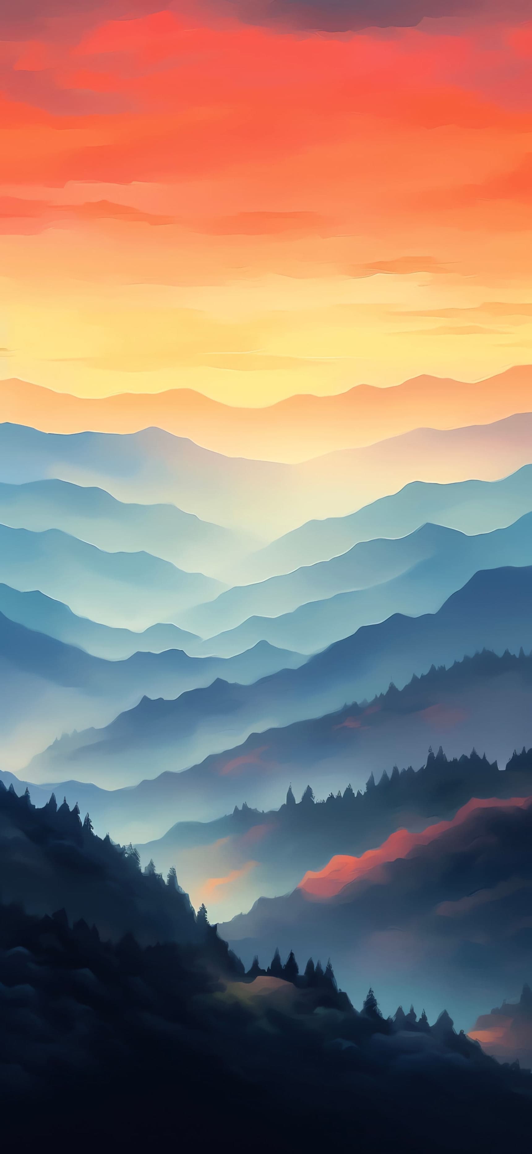 Mountain Vista Sunset - free phone wallpaper