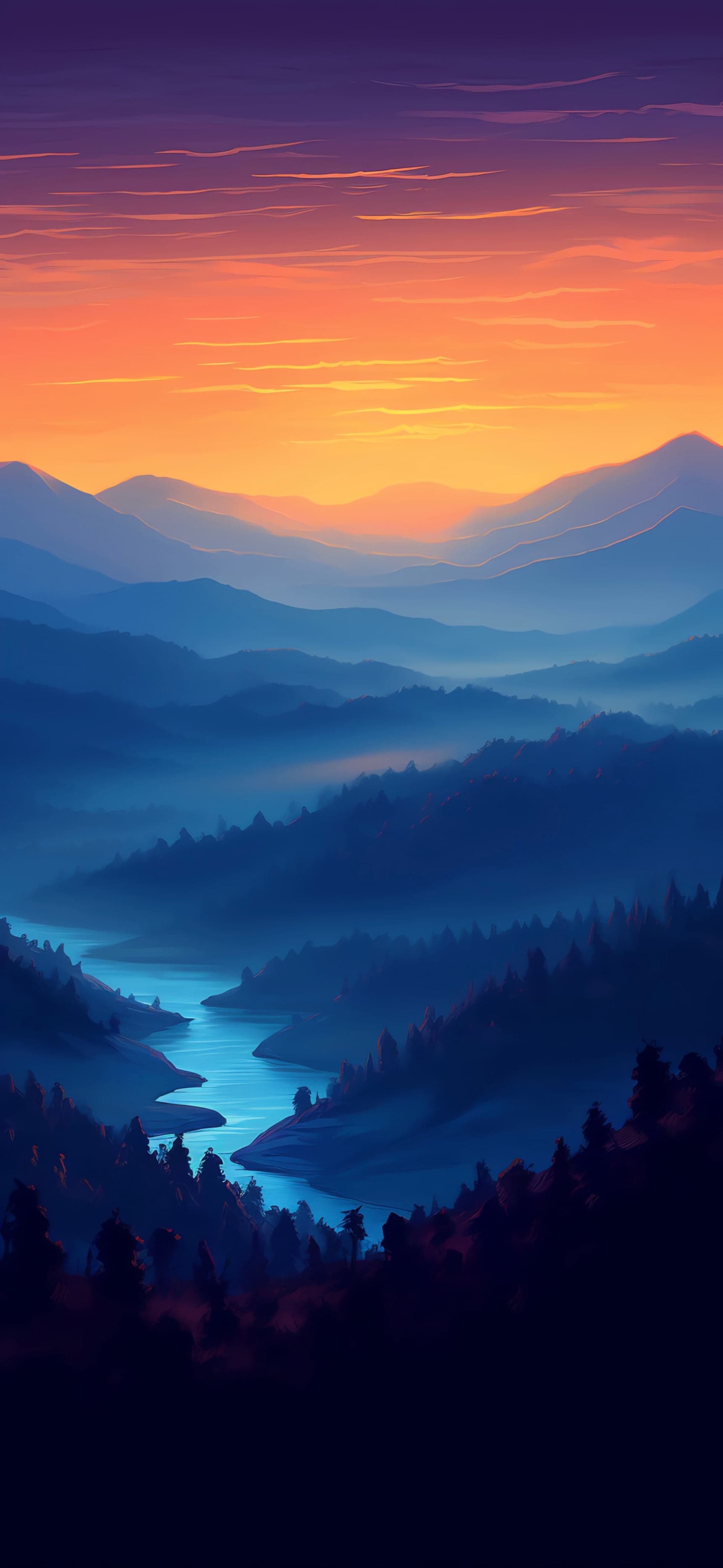 Misty Mountain Vista - free phone wallpaper