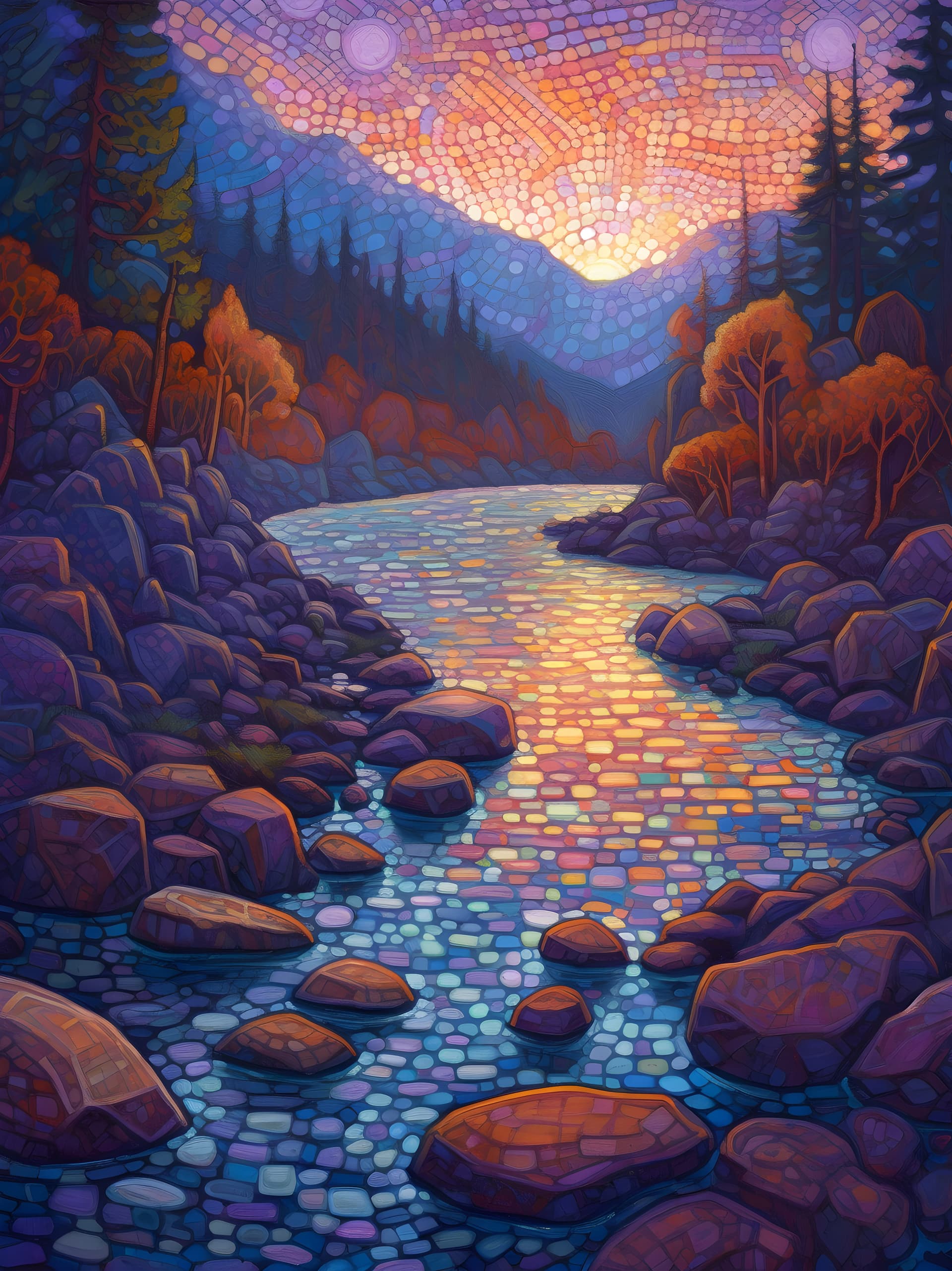 River Mosaic - free phone wallpaper
