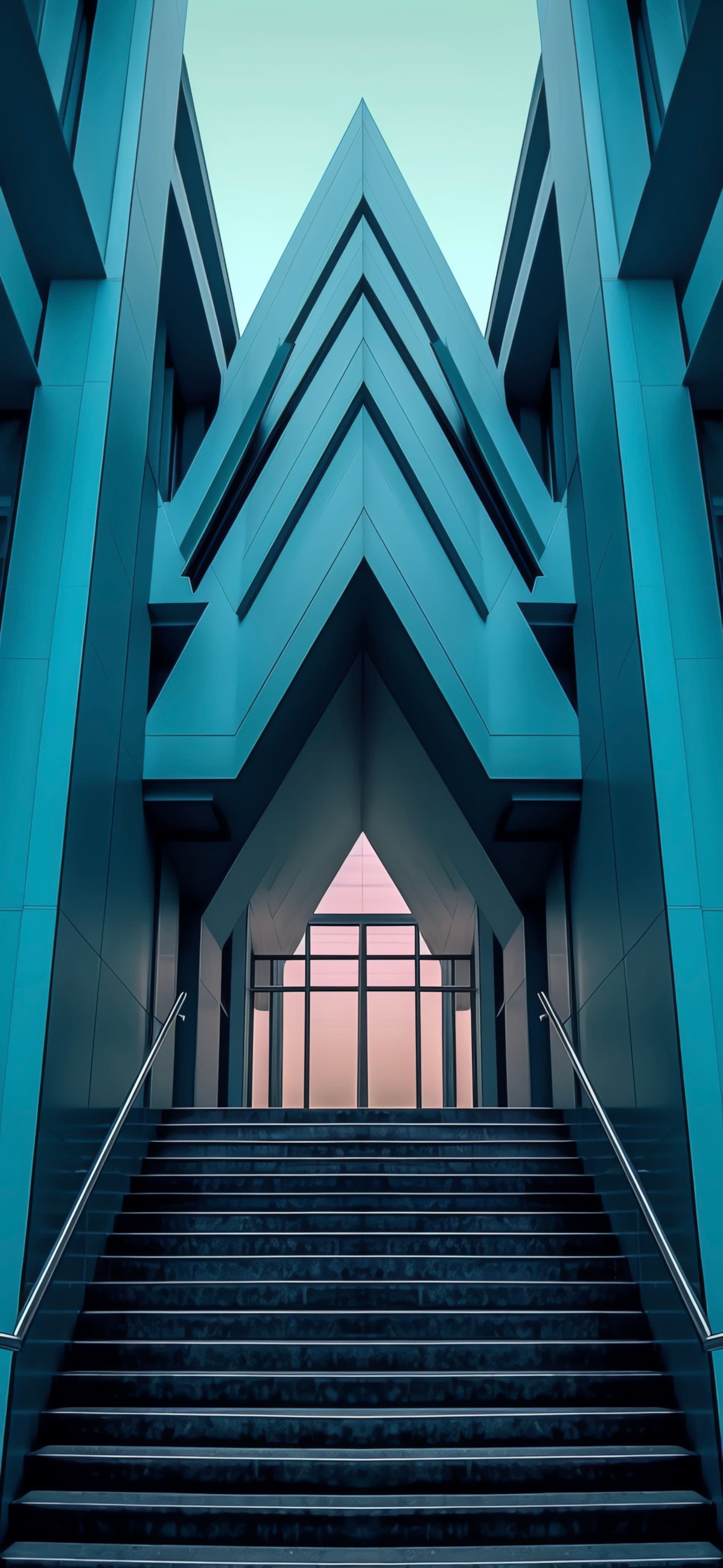 Architectural Stair Symmetry - free phone wallpaper