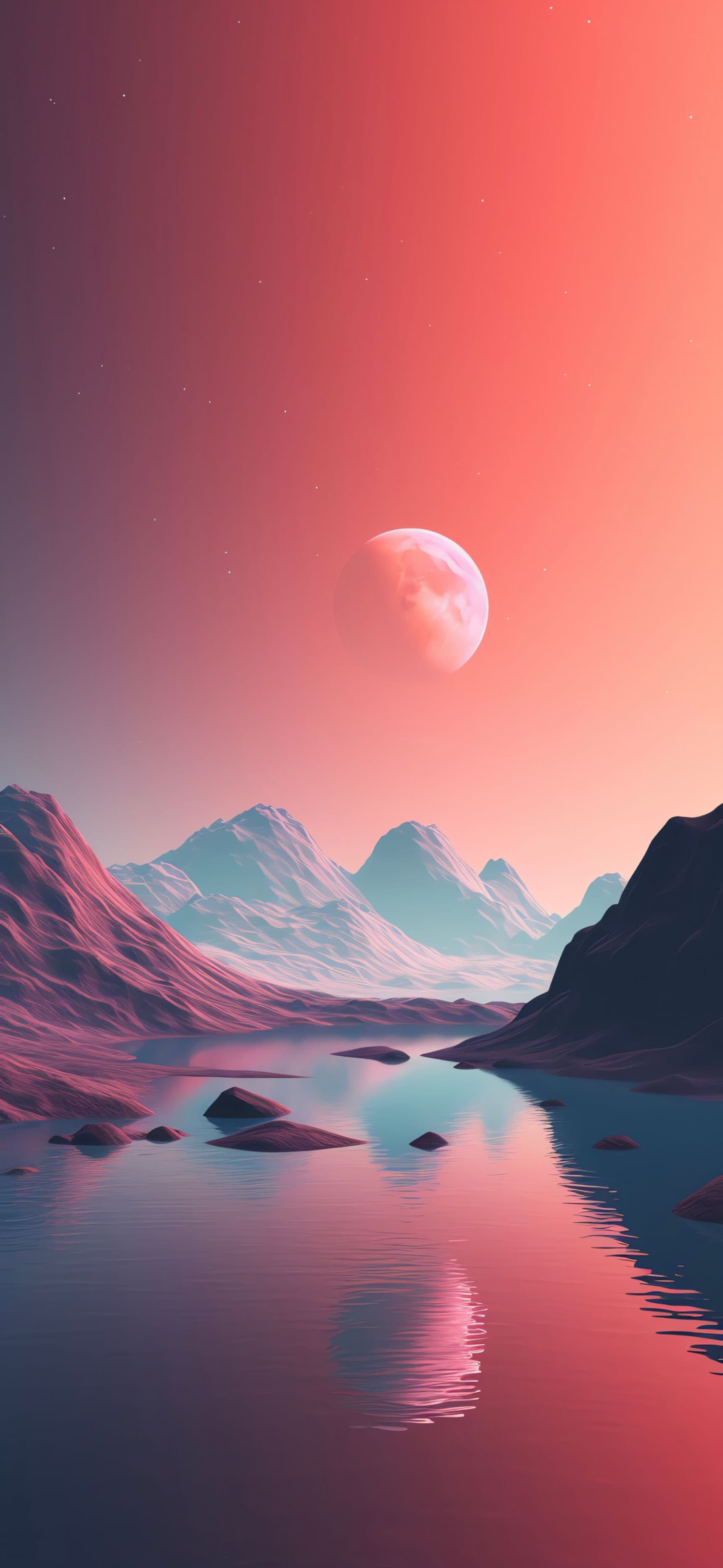 Alien Lake Reflection - free phone wallpaper