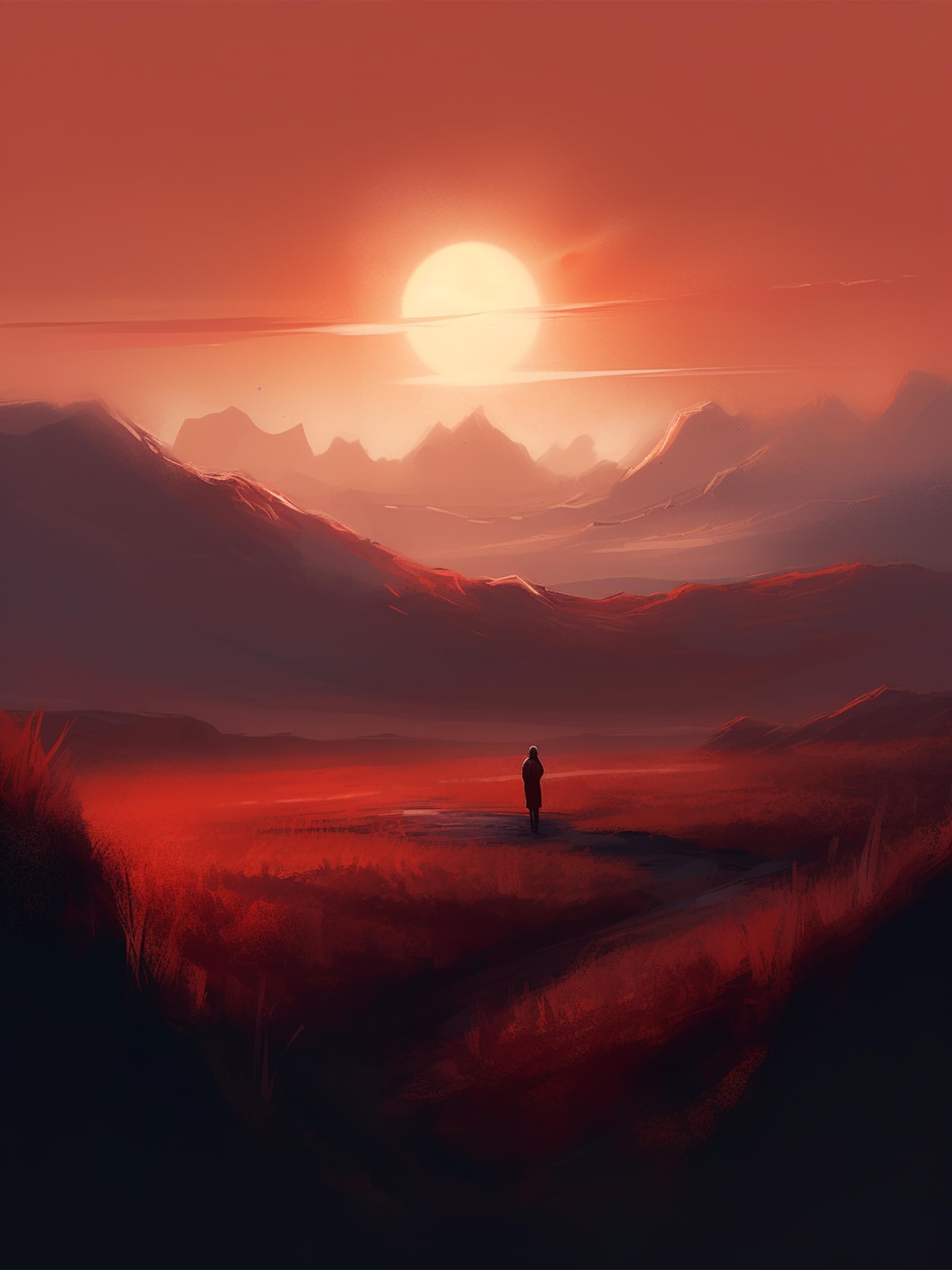 Crimson Sunset - free phone wallpaper