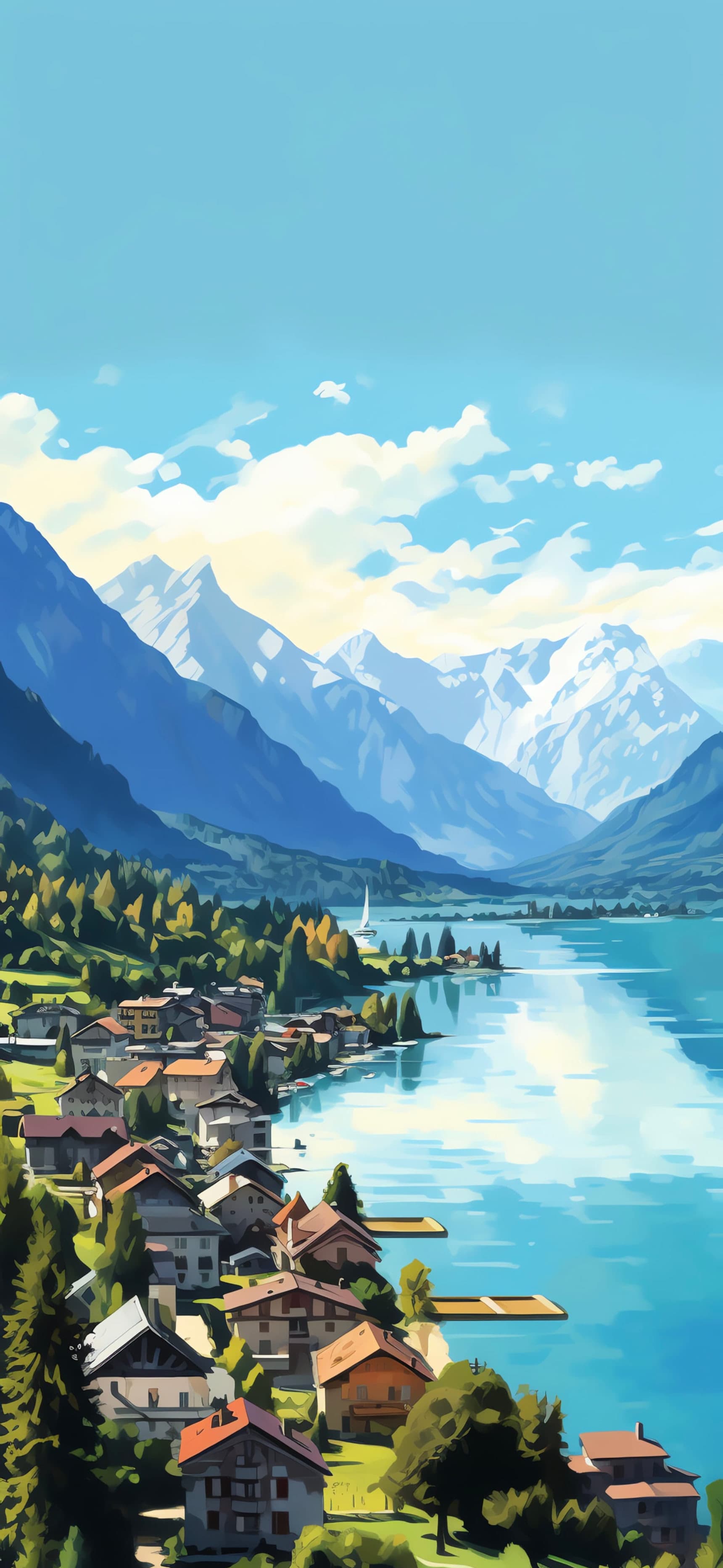 Alpine Village Vista - free phone wallpaper