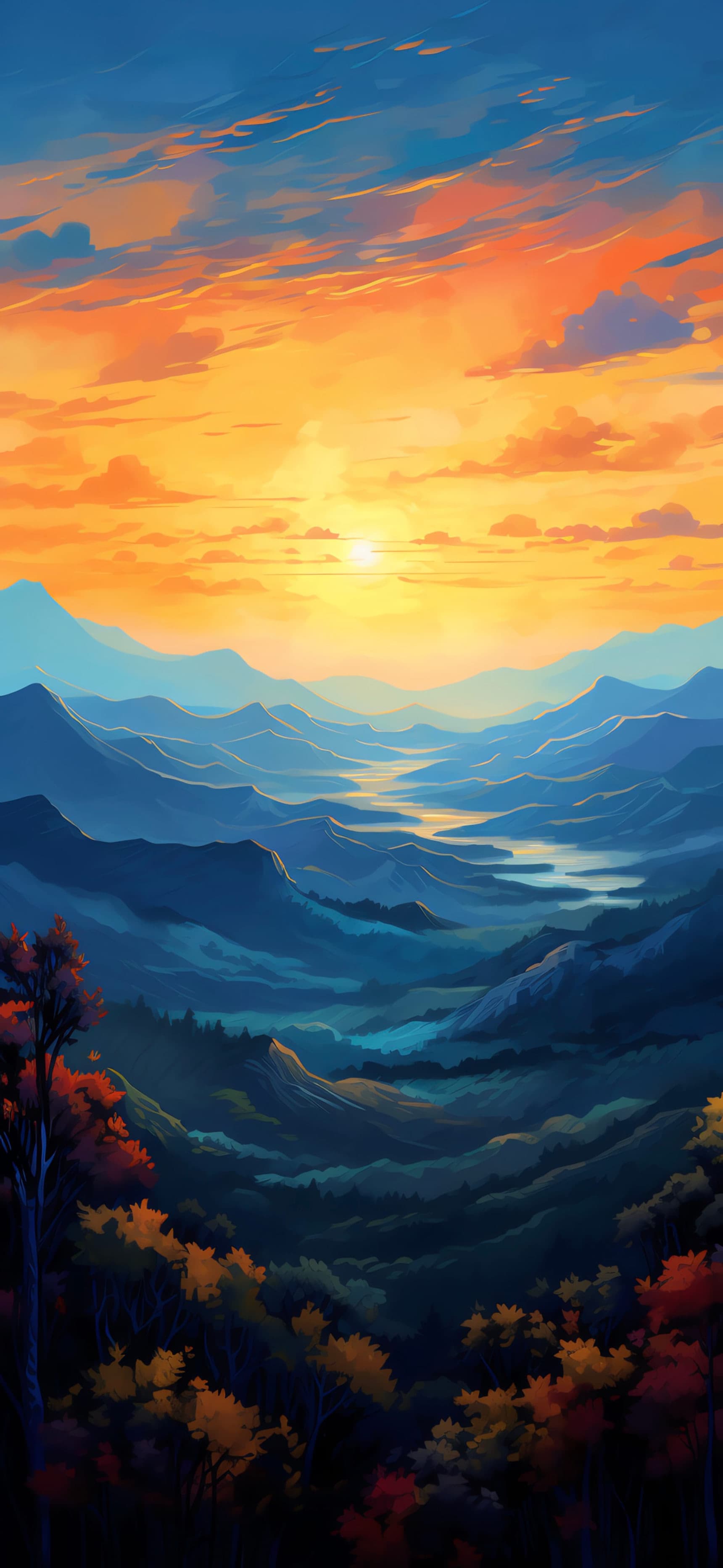 Painted Mountain Vista - free phone wallpaper