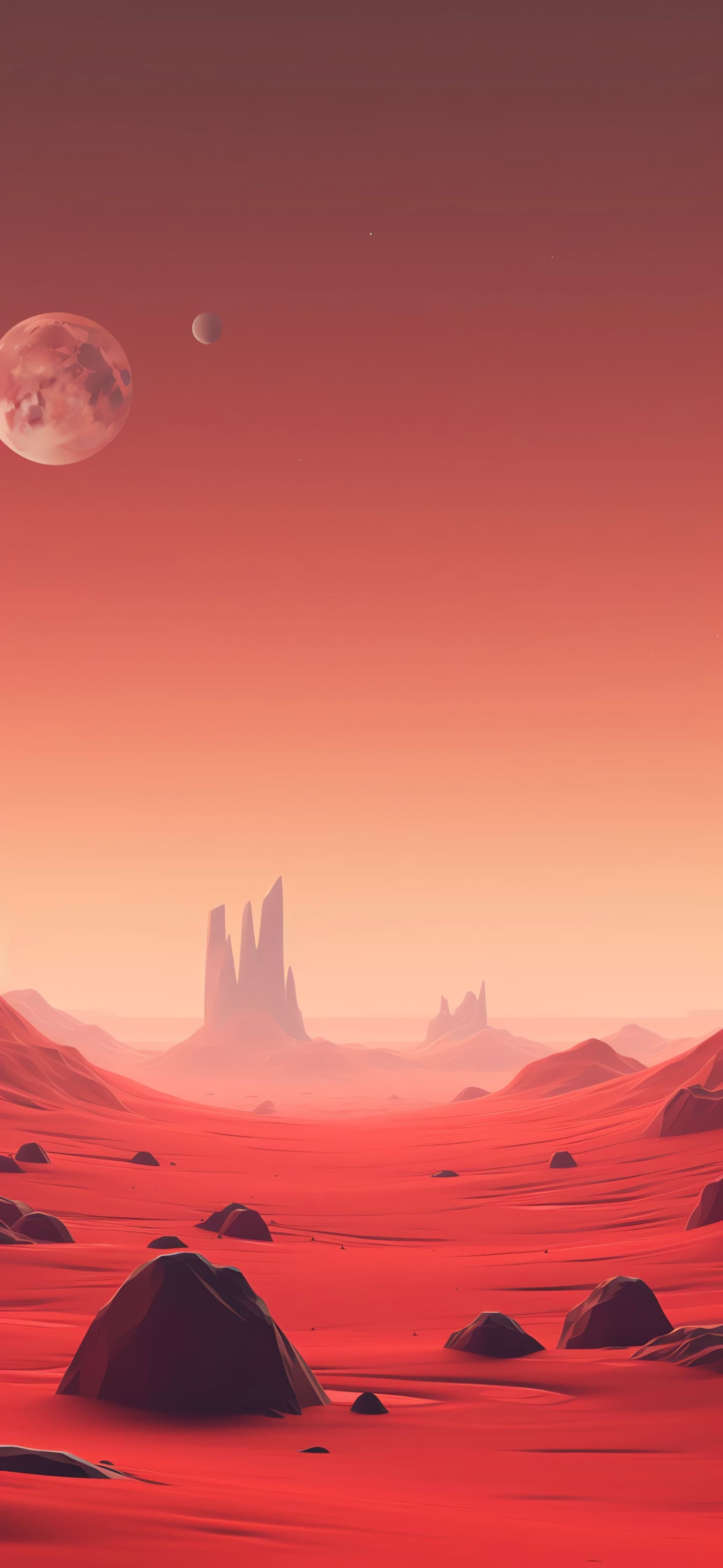 Martian Landscape Vista - free phone wallpaper