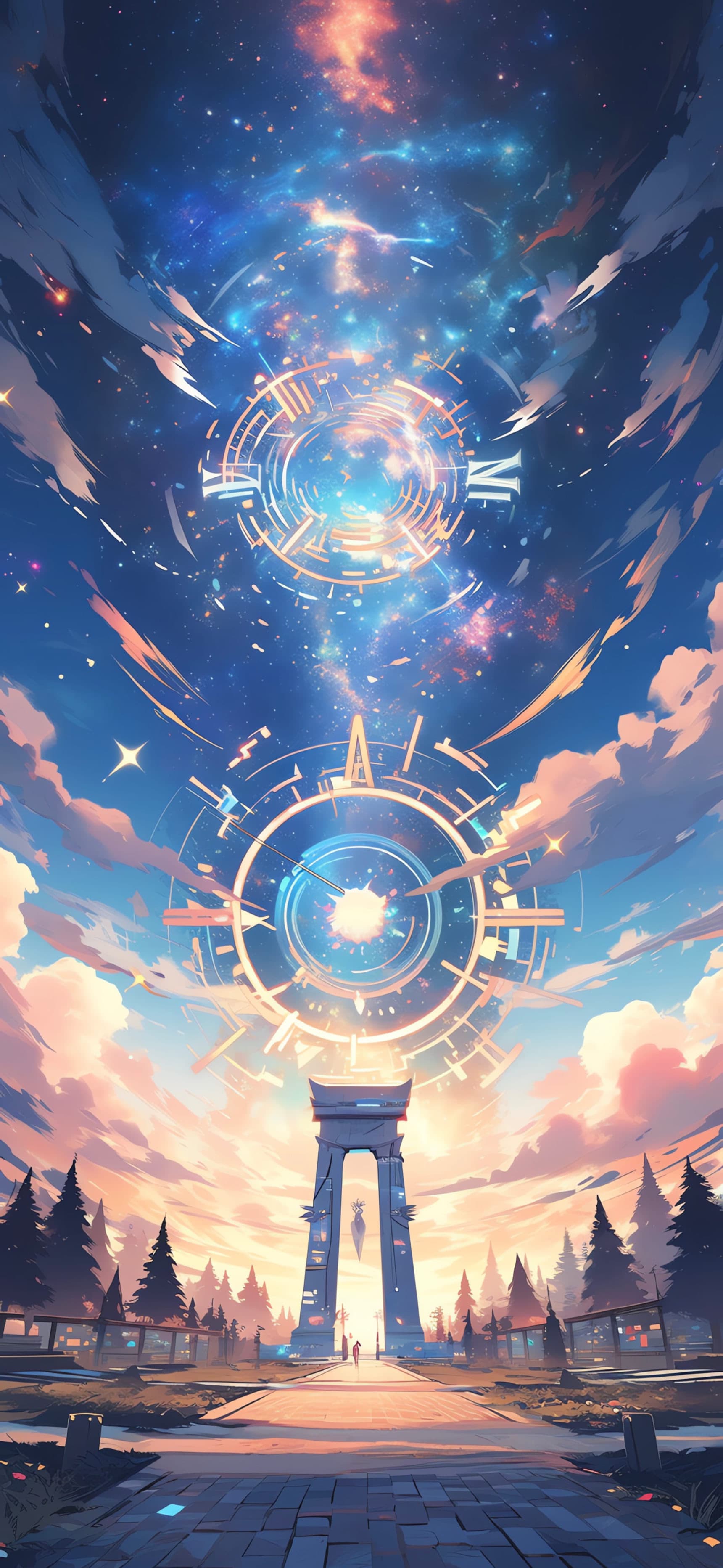 Celestial Clockwork Sky - free phone wallpaper