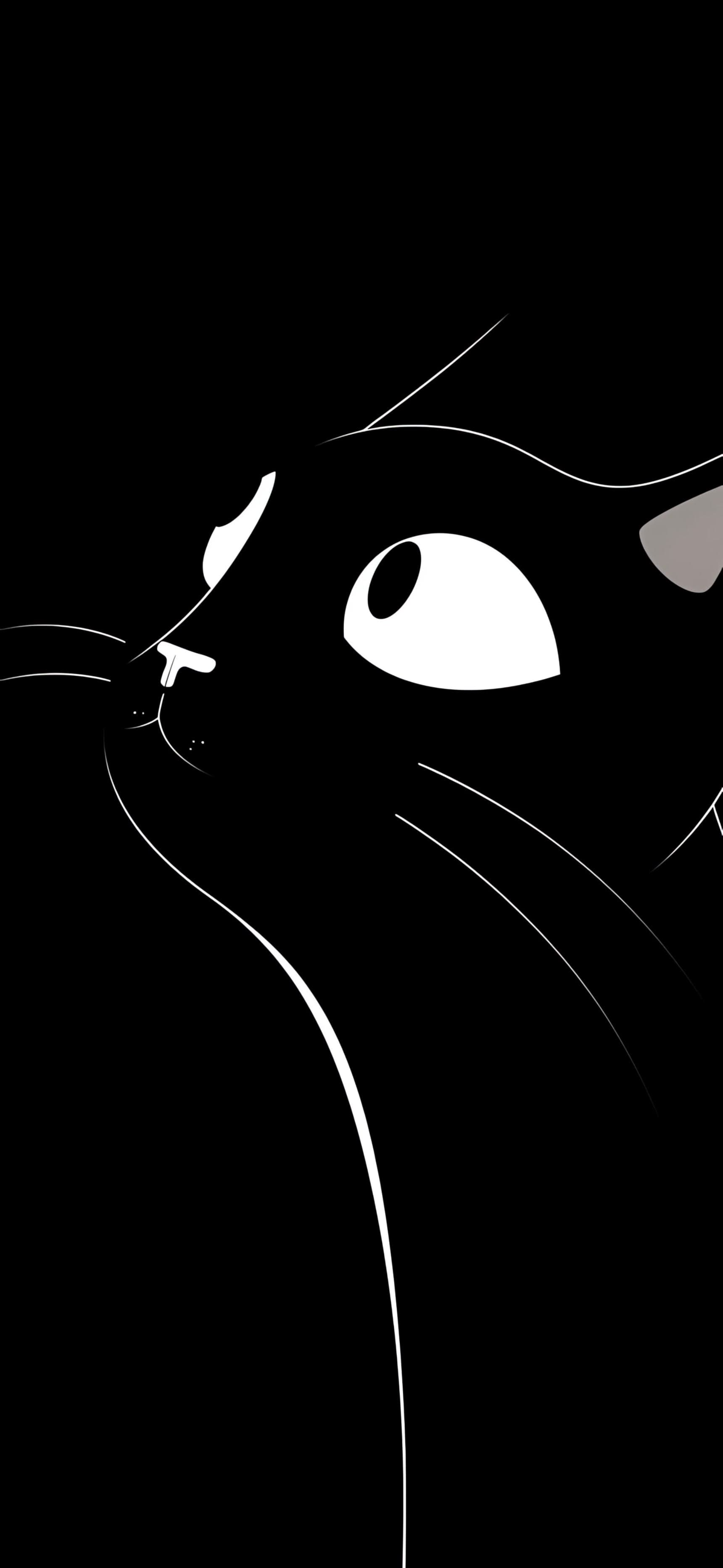 Minimalist Feline Gaze - free phone wallpaper