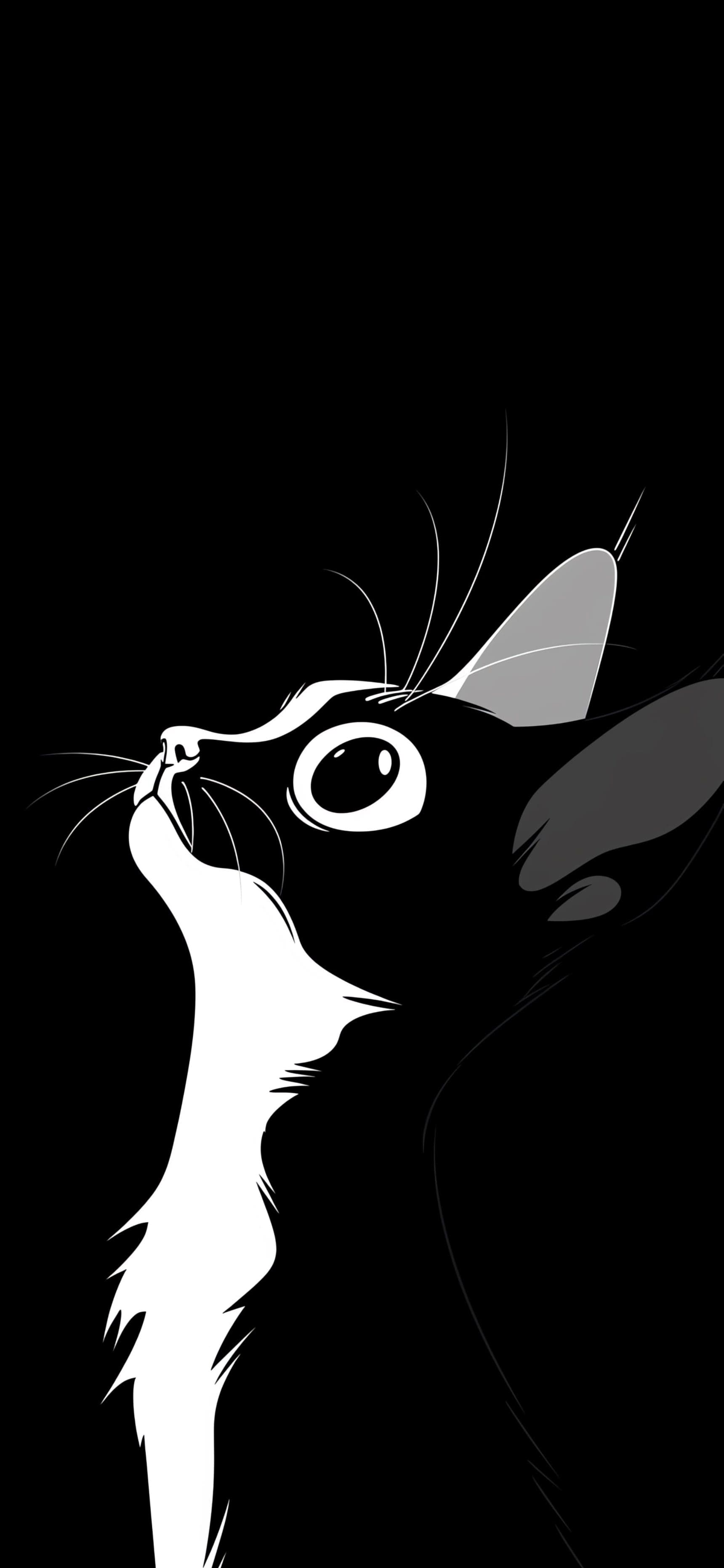 Monochrome Feline - free phone wallpaper
