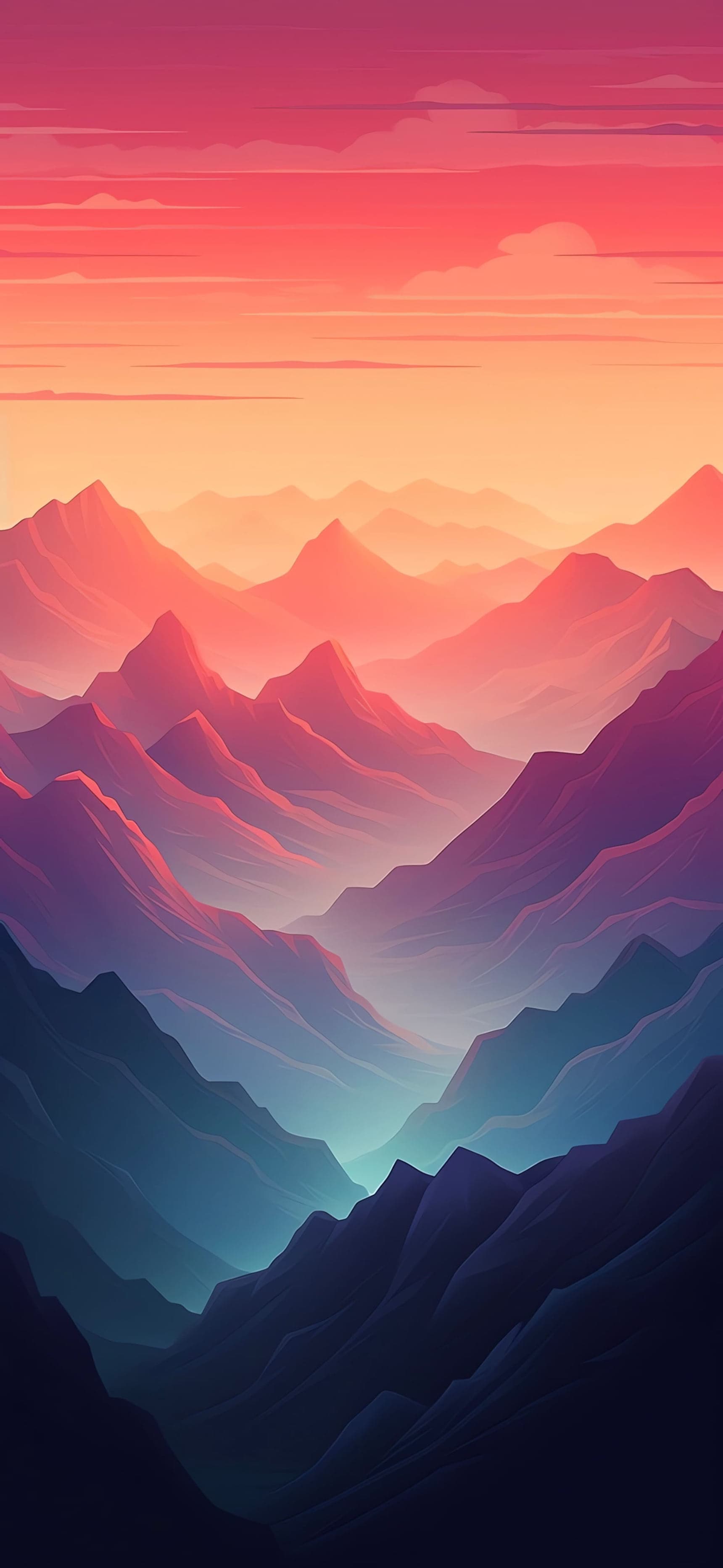 Gradient Mountains - free phone wallpaper