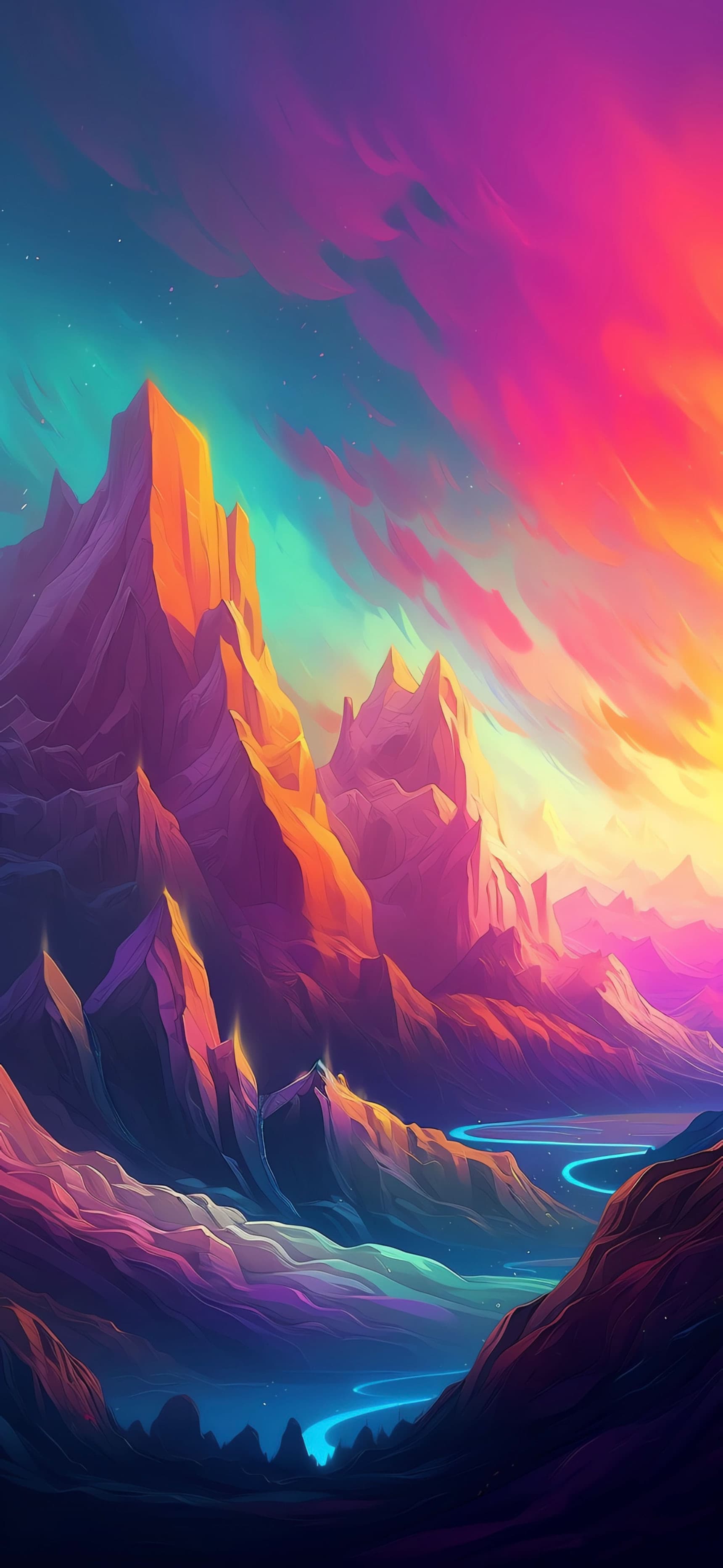 Painted Mountain Vista - free phone wallpaper
