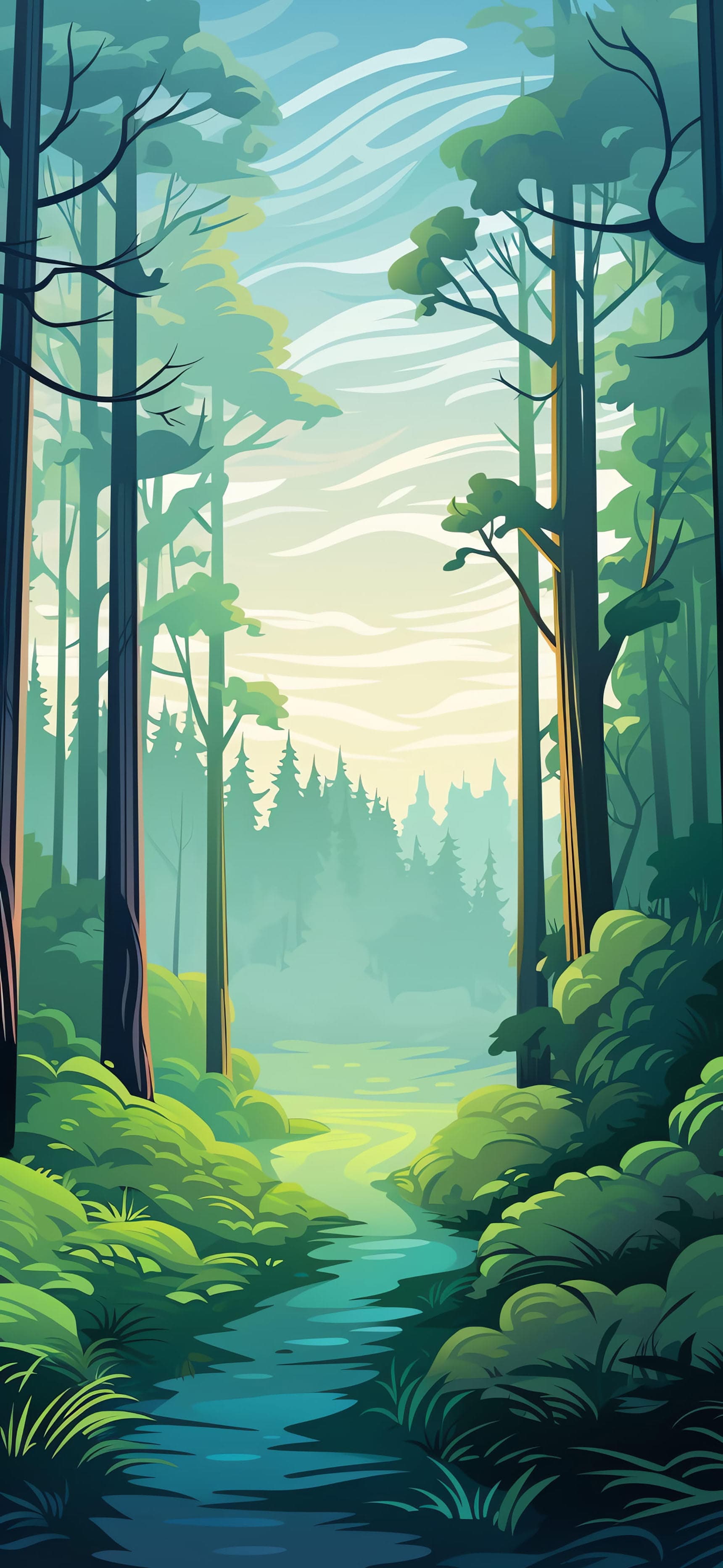 Verdant Forest Path - free phone wallpaper