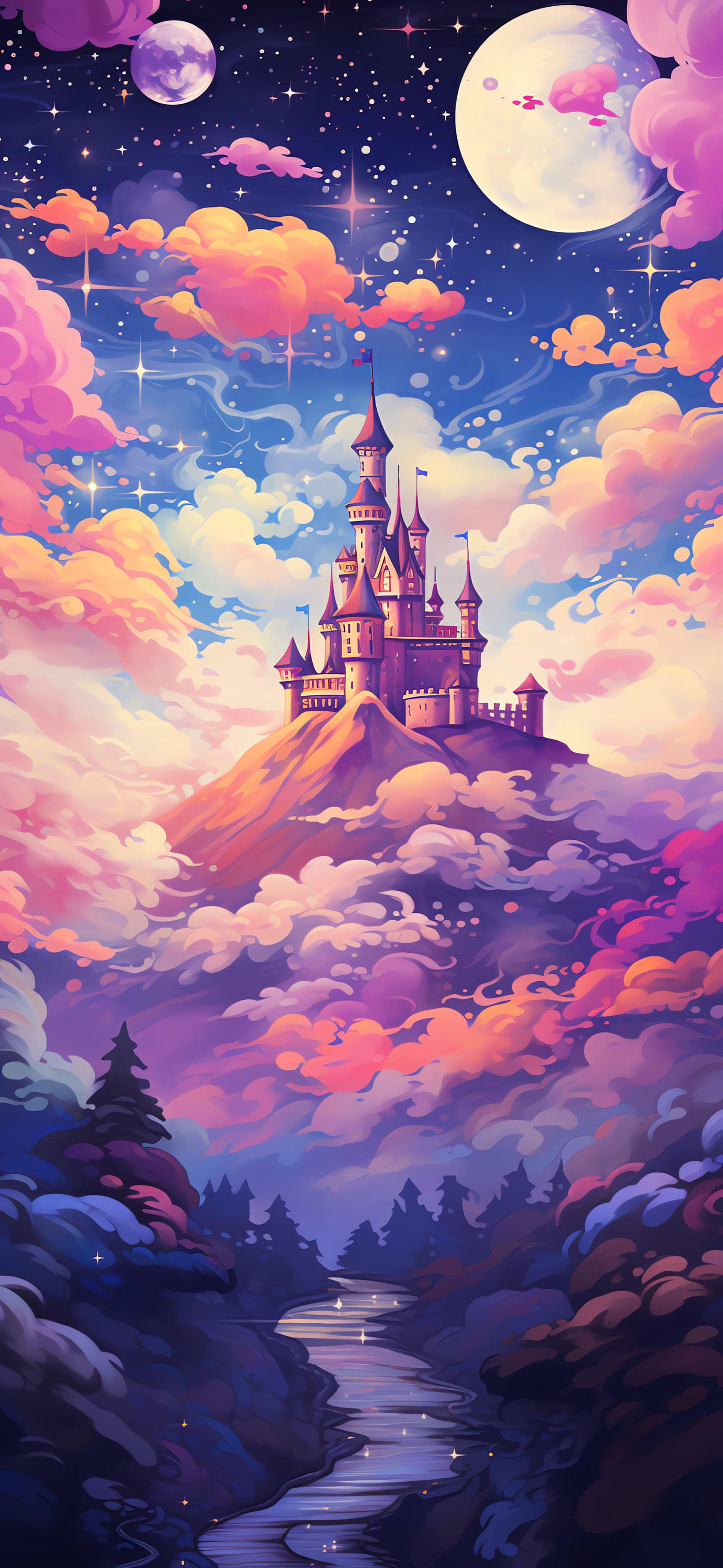 Dreamy Castle Vista - free phone wallpaper