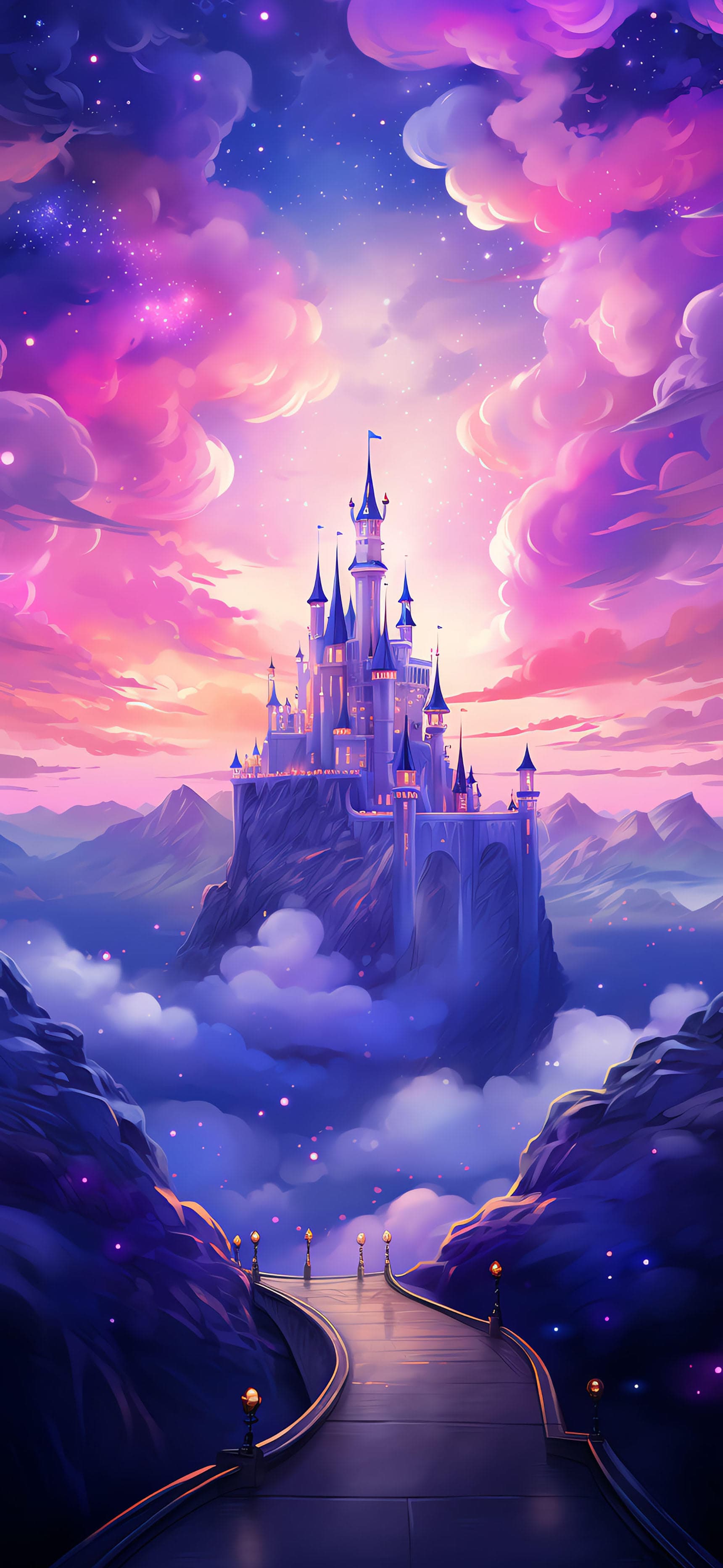 Fantasy Castle Clouds - free phone wallpaper