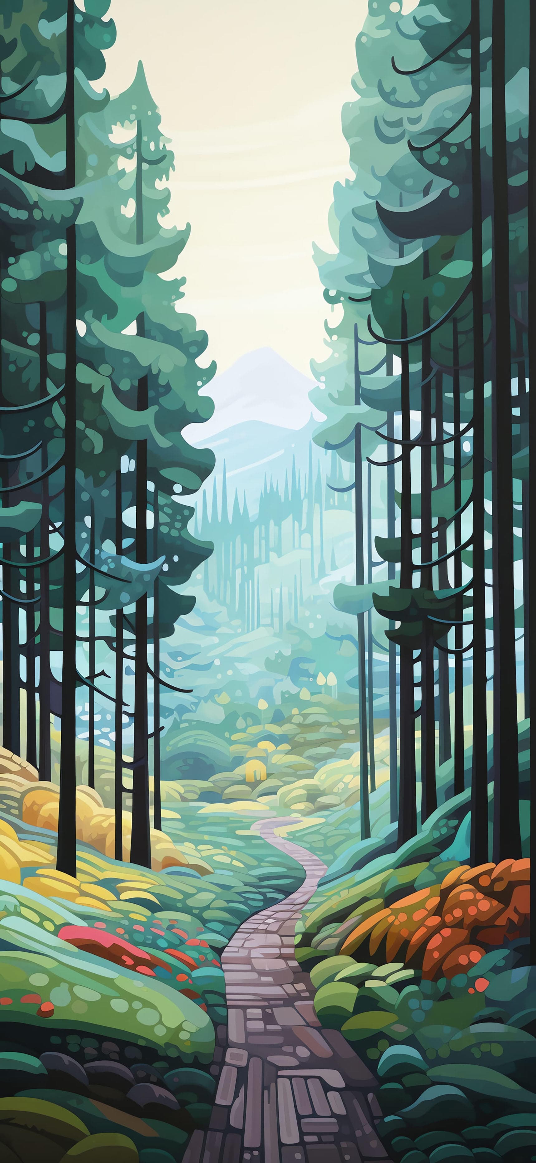 Forest Path Scenery - free phone wallpaper