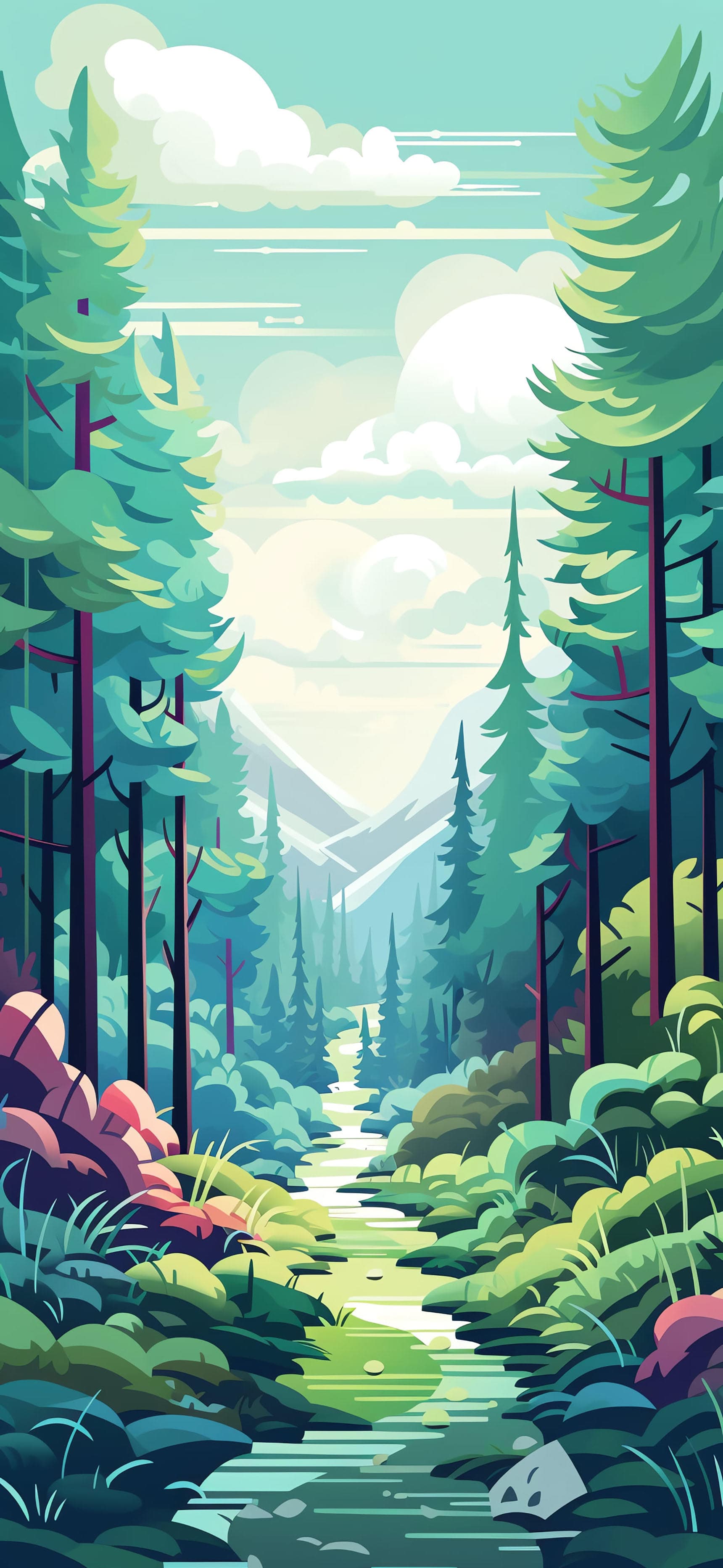 Verdant Forest Vista - free phone wallpaper