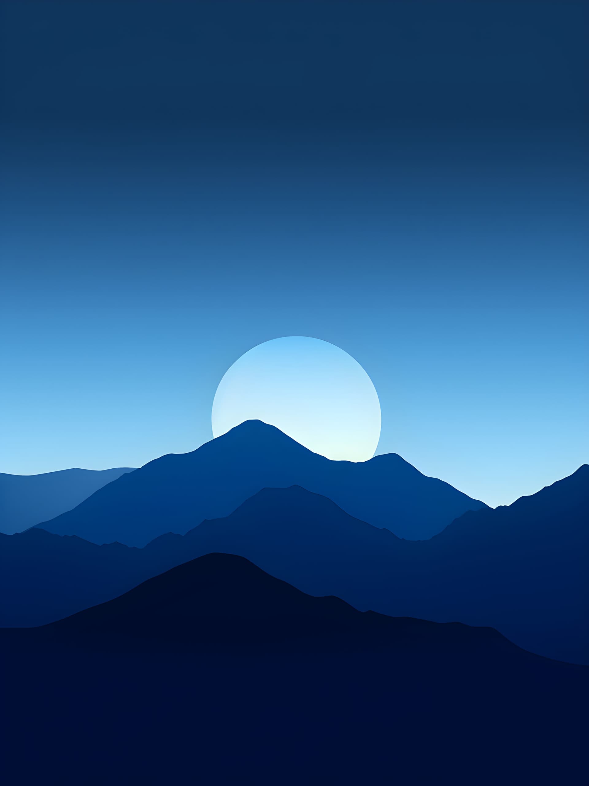 Midnight Mountain Moon - free phone wallpaper