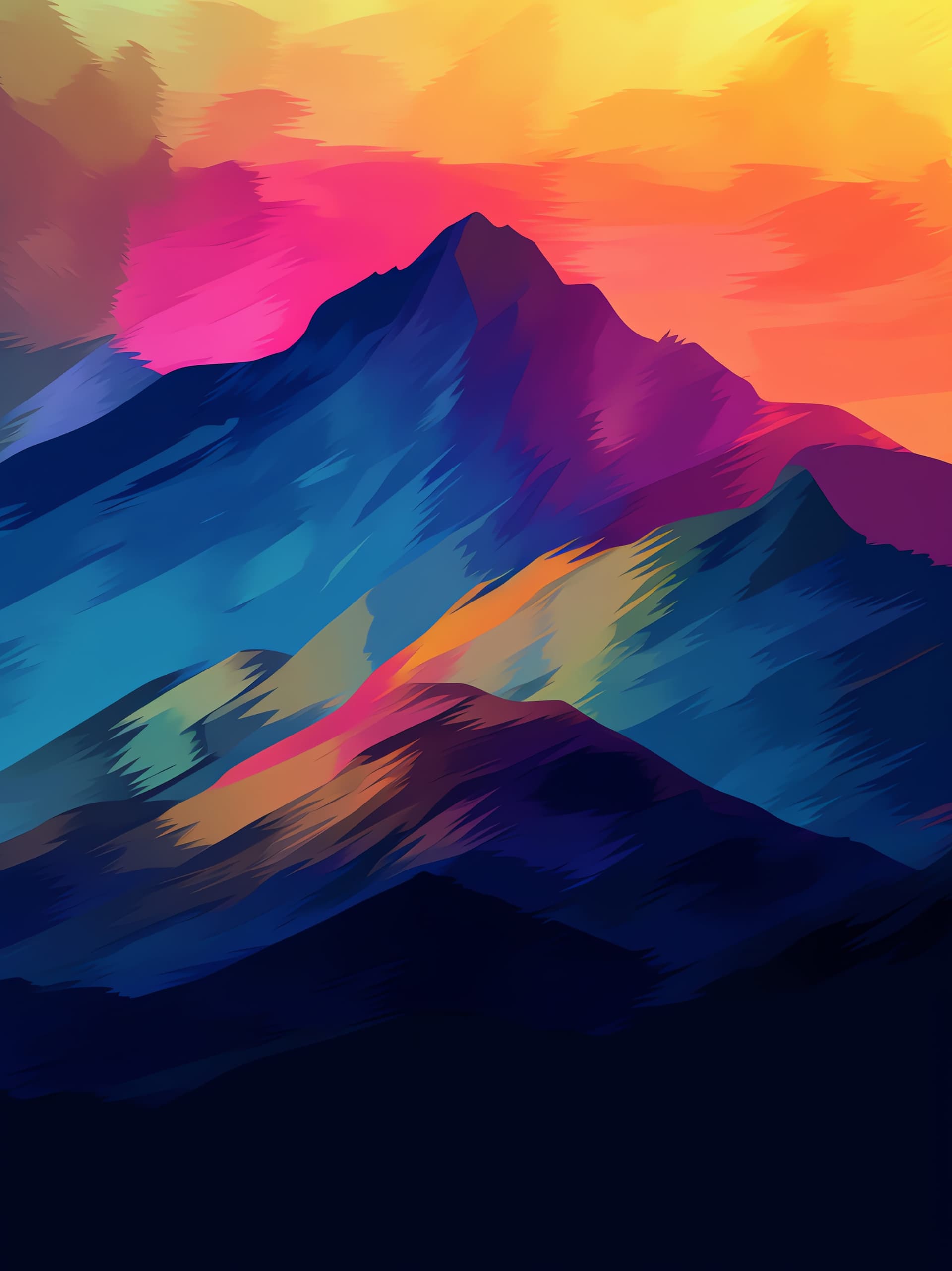 Painted Mountains - free phone wallpaper