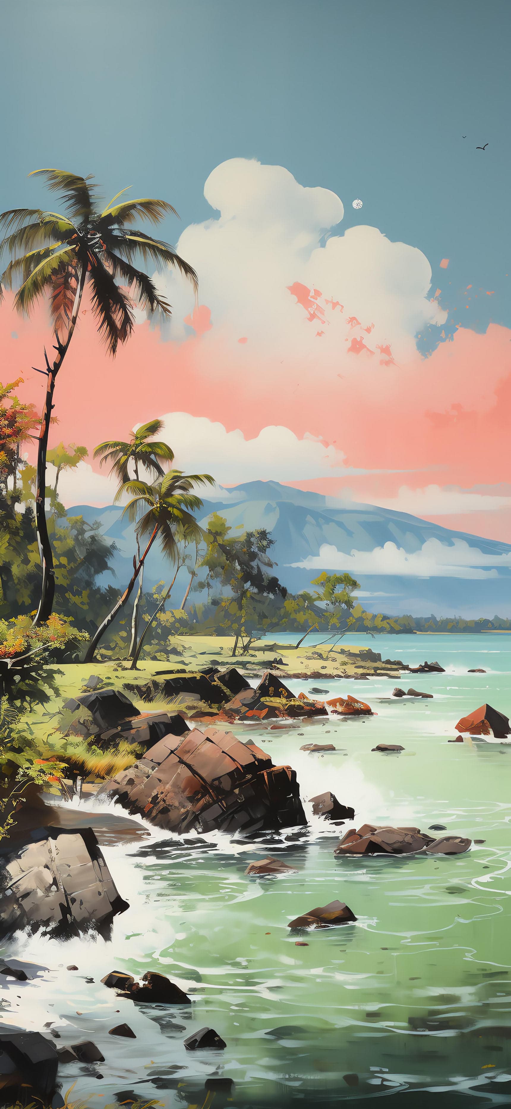 Tropical Coastline View - free phone wallpaper