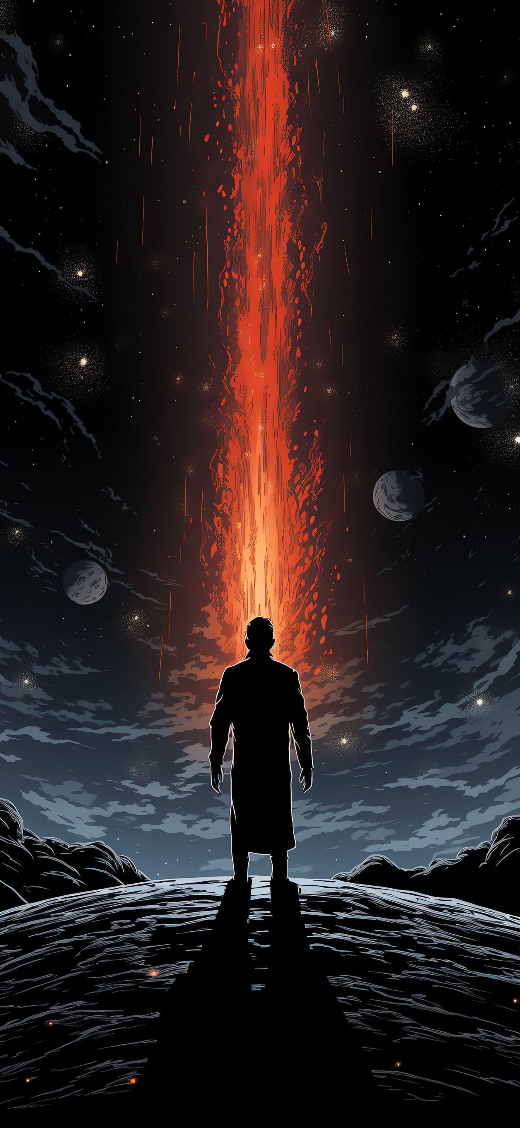 Cosmic Fire Gaze - free phone wallpaper