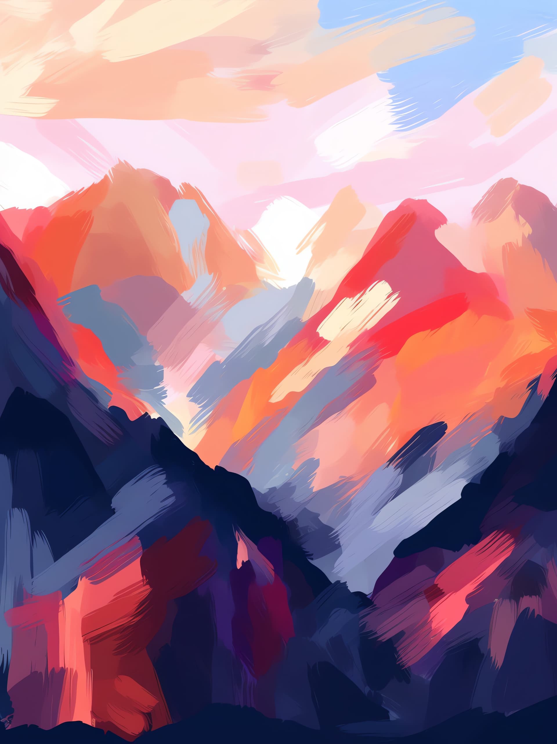 Painted Mountain Vista - free phone wallpaper