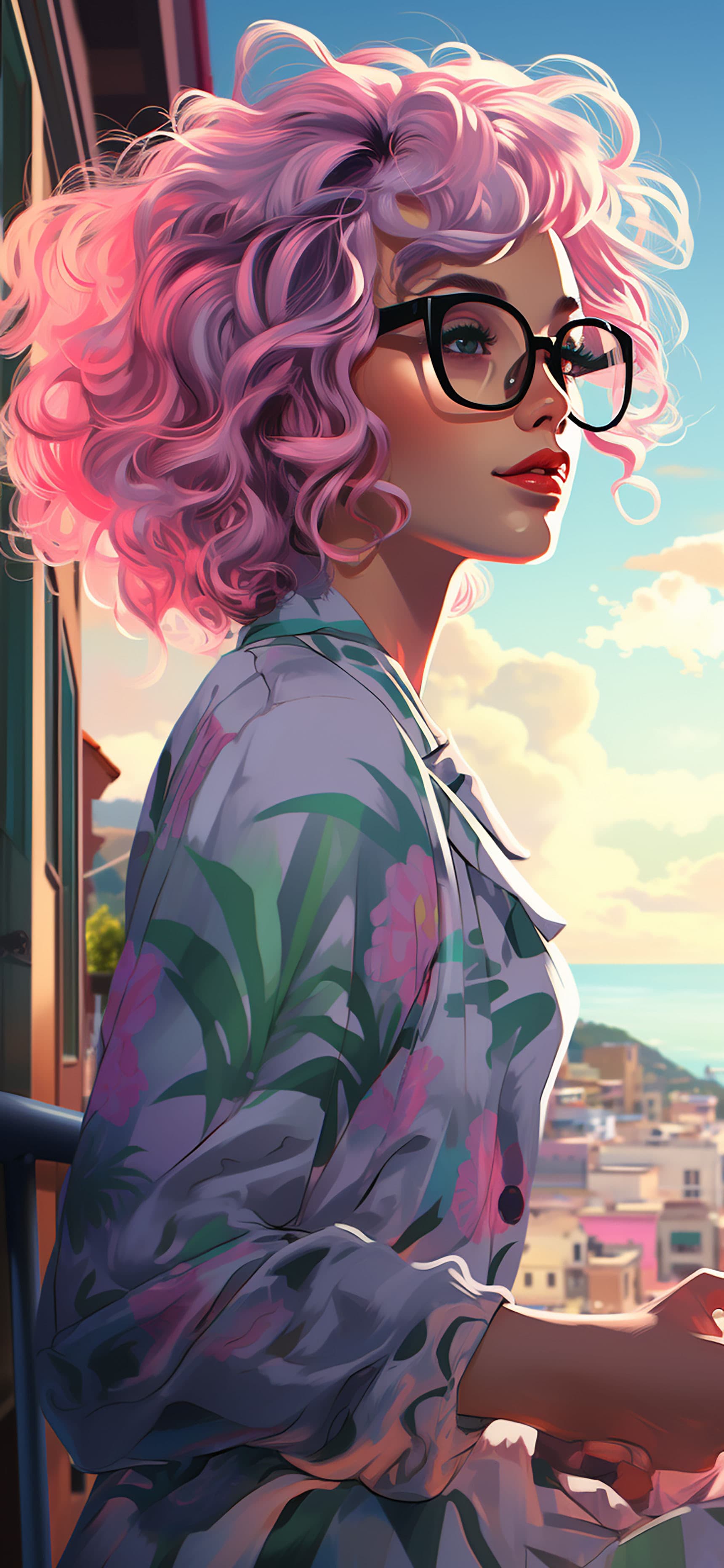 Pink Haired Beauty - free phone wallpaper