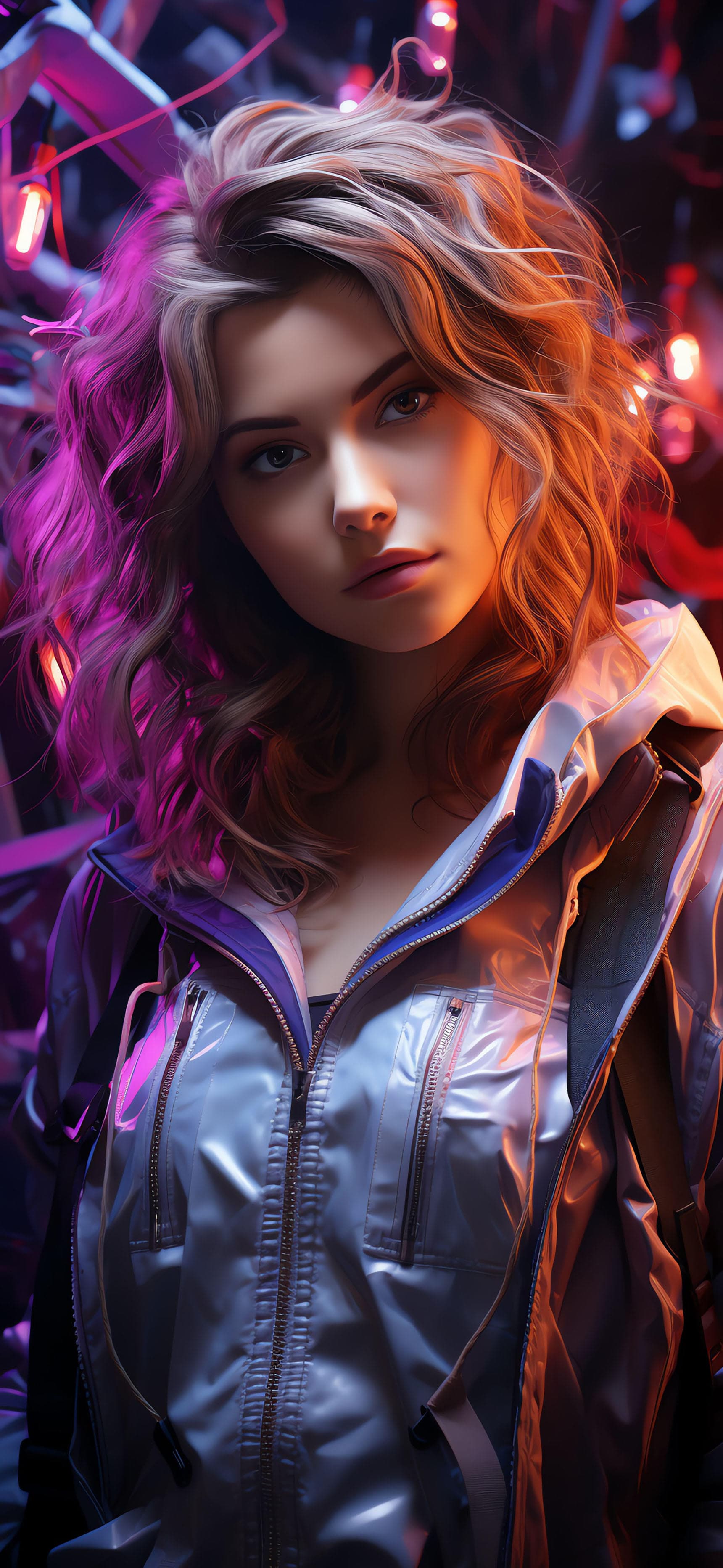 Cyberpunk Girl Portrait - free phone wallpaper