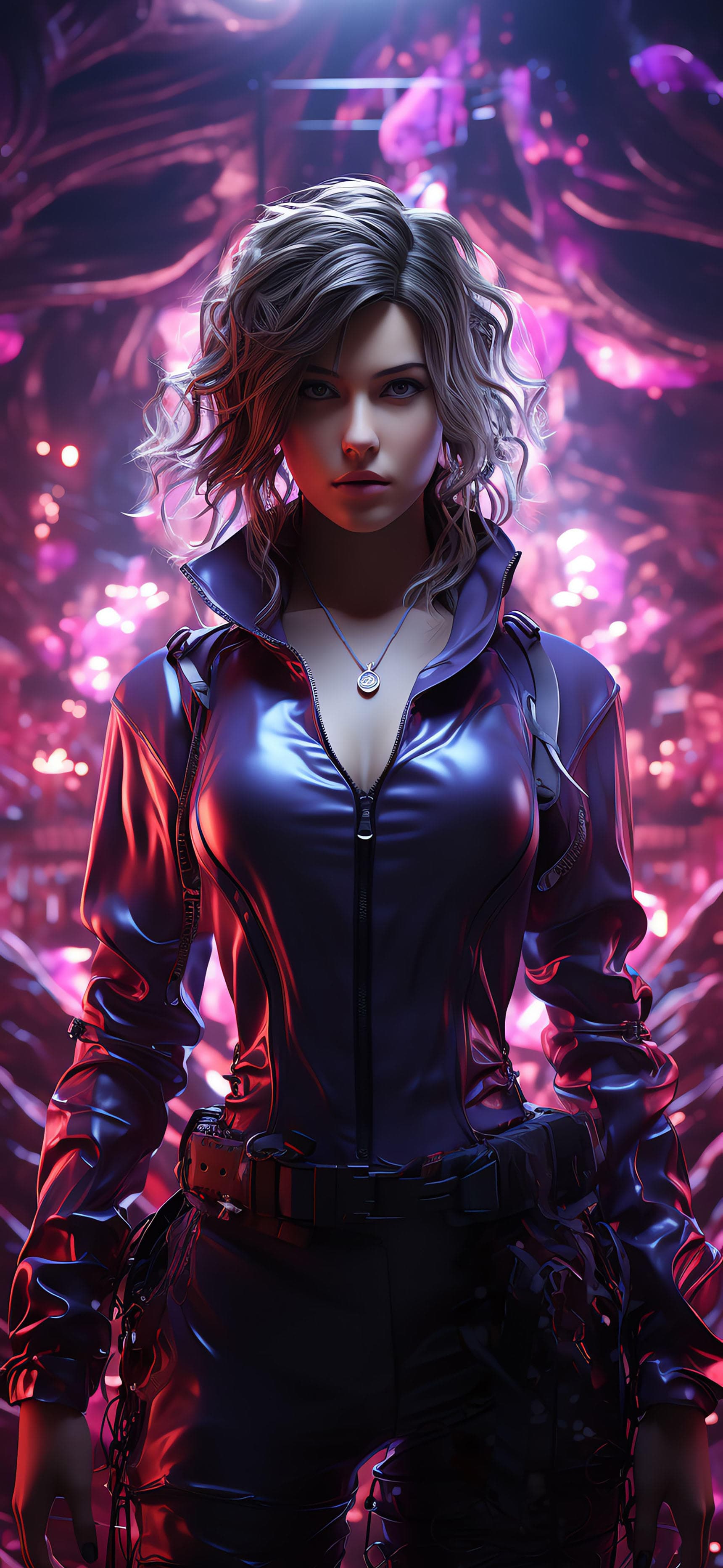 Cyberpunk Girl Portrait - free phone wallpaper