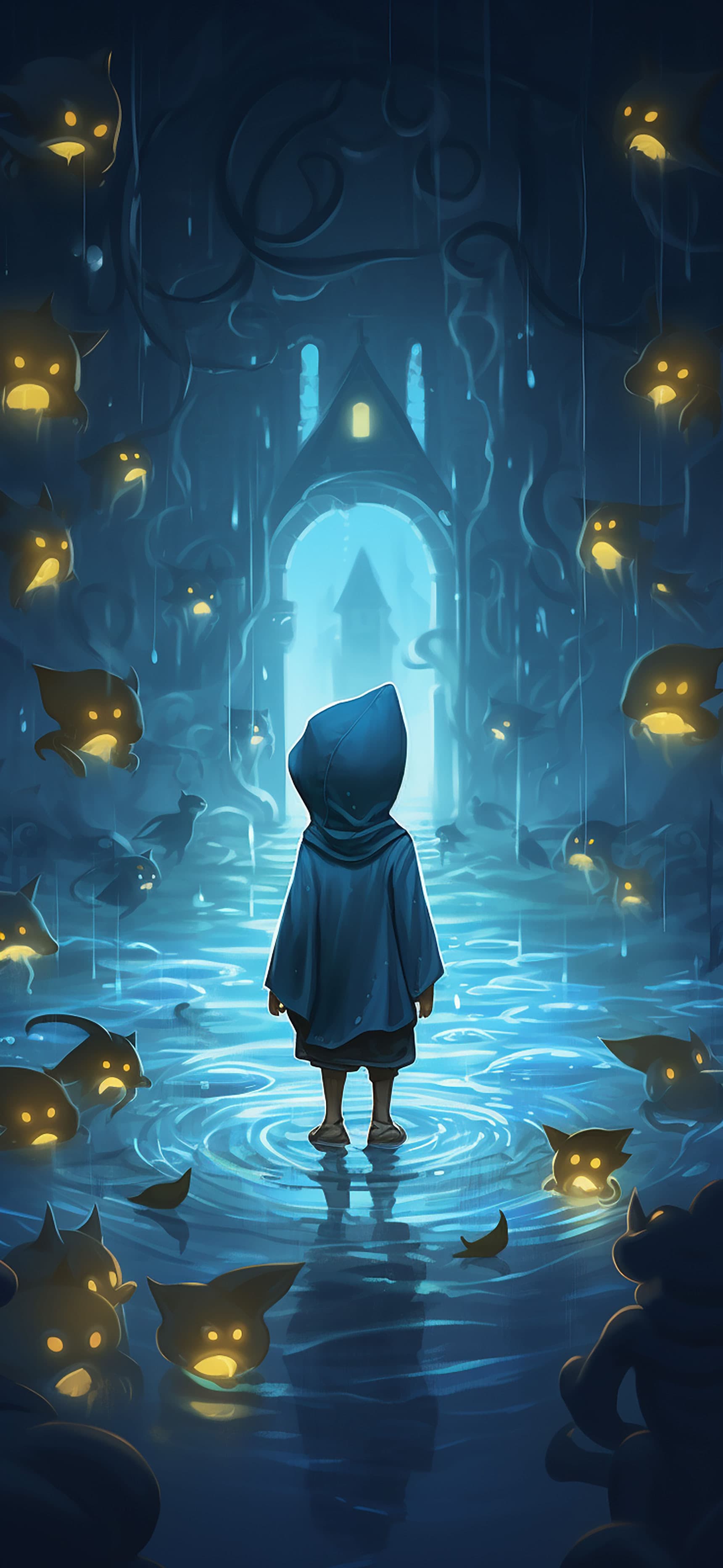 Eerie Rainy Night - free phone wallpaper
