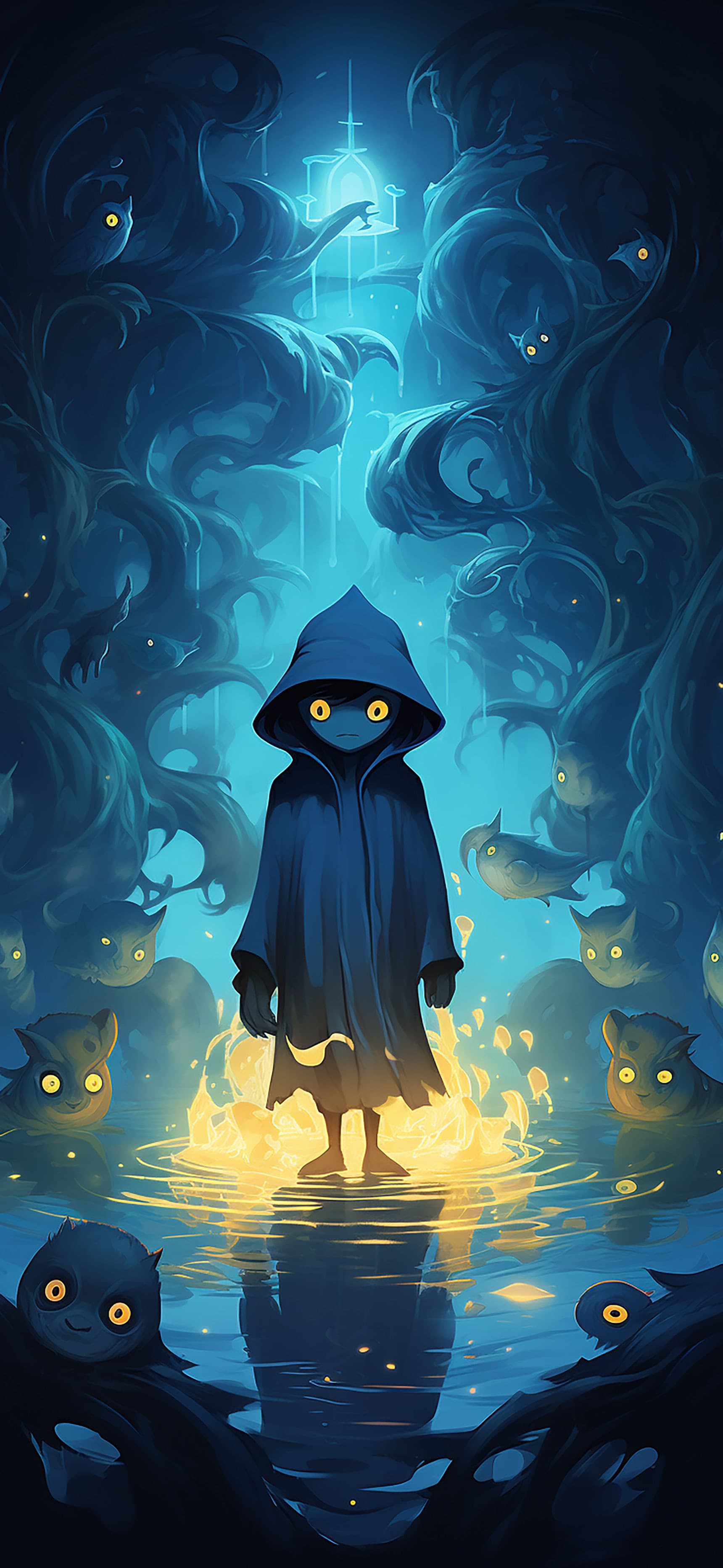 Eerie Glowing Figure - free phone wallpaper