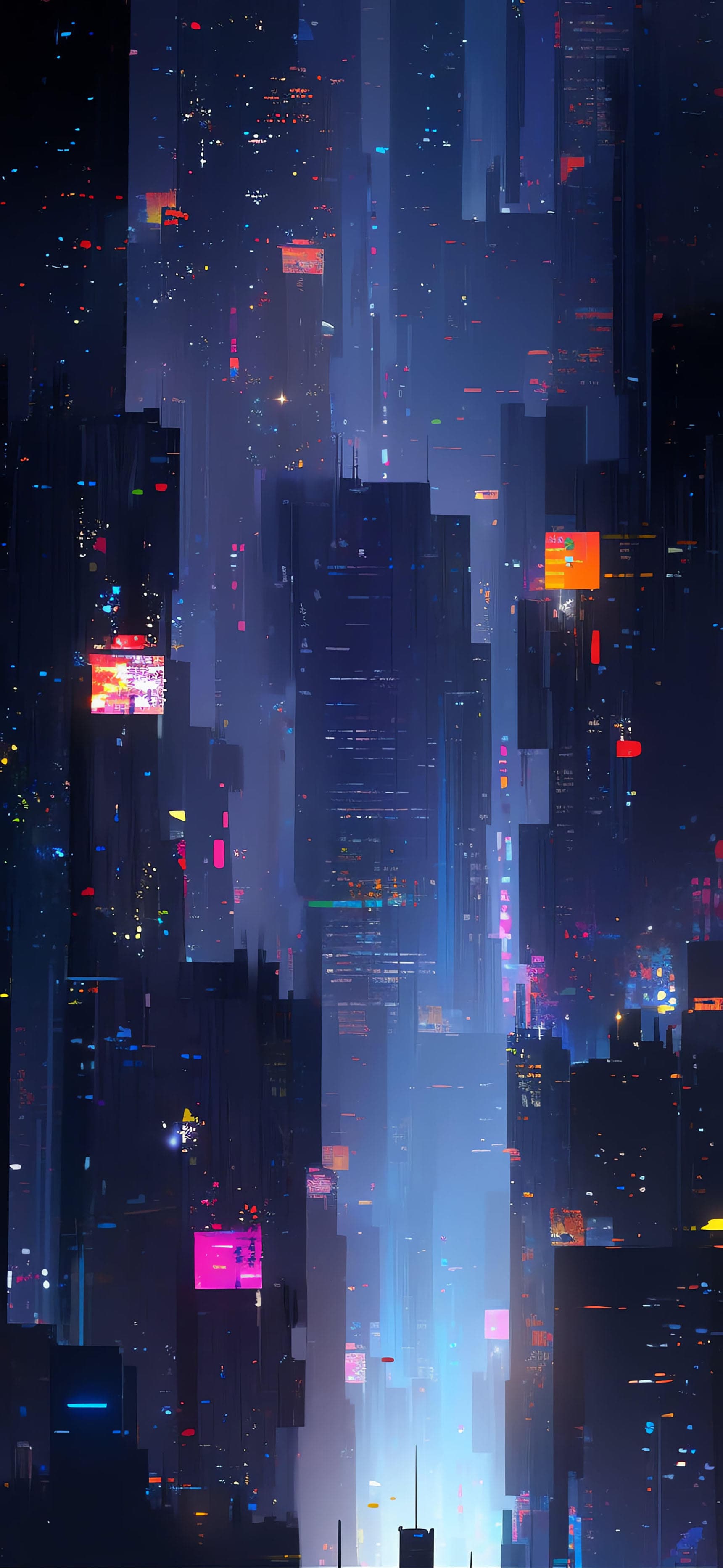 Cyberpunk Cityscape - free phone wallpaper