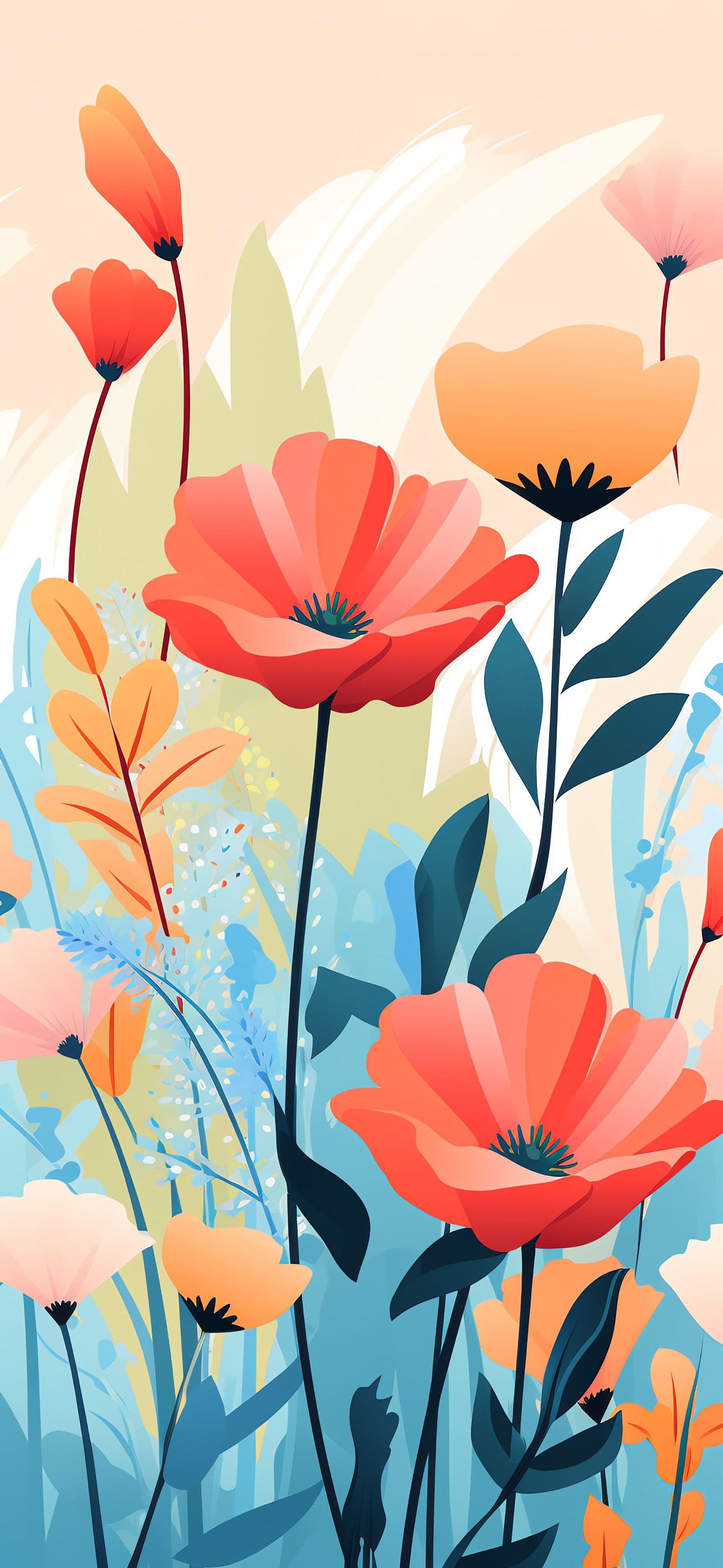 Floral Pastel Garden - free phone wallpaper