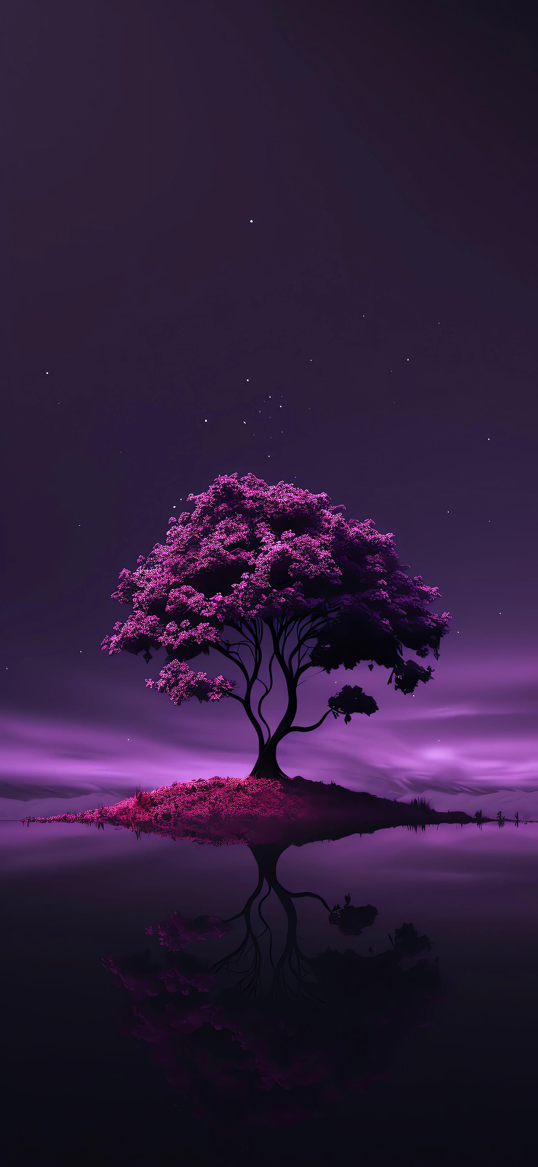 Purple Serenity Tree - free phone wallpaper