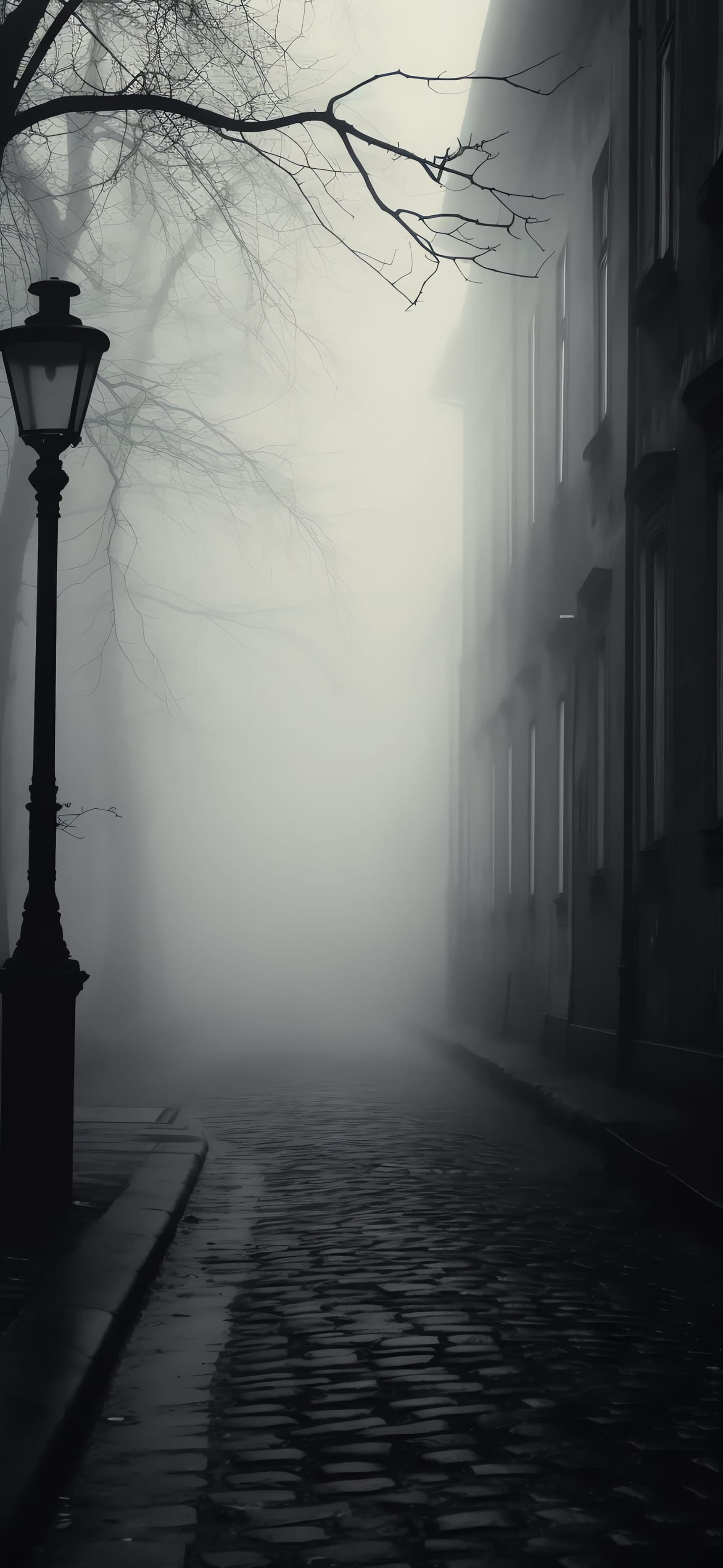 Misty City Street - free phone wallpaper