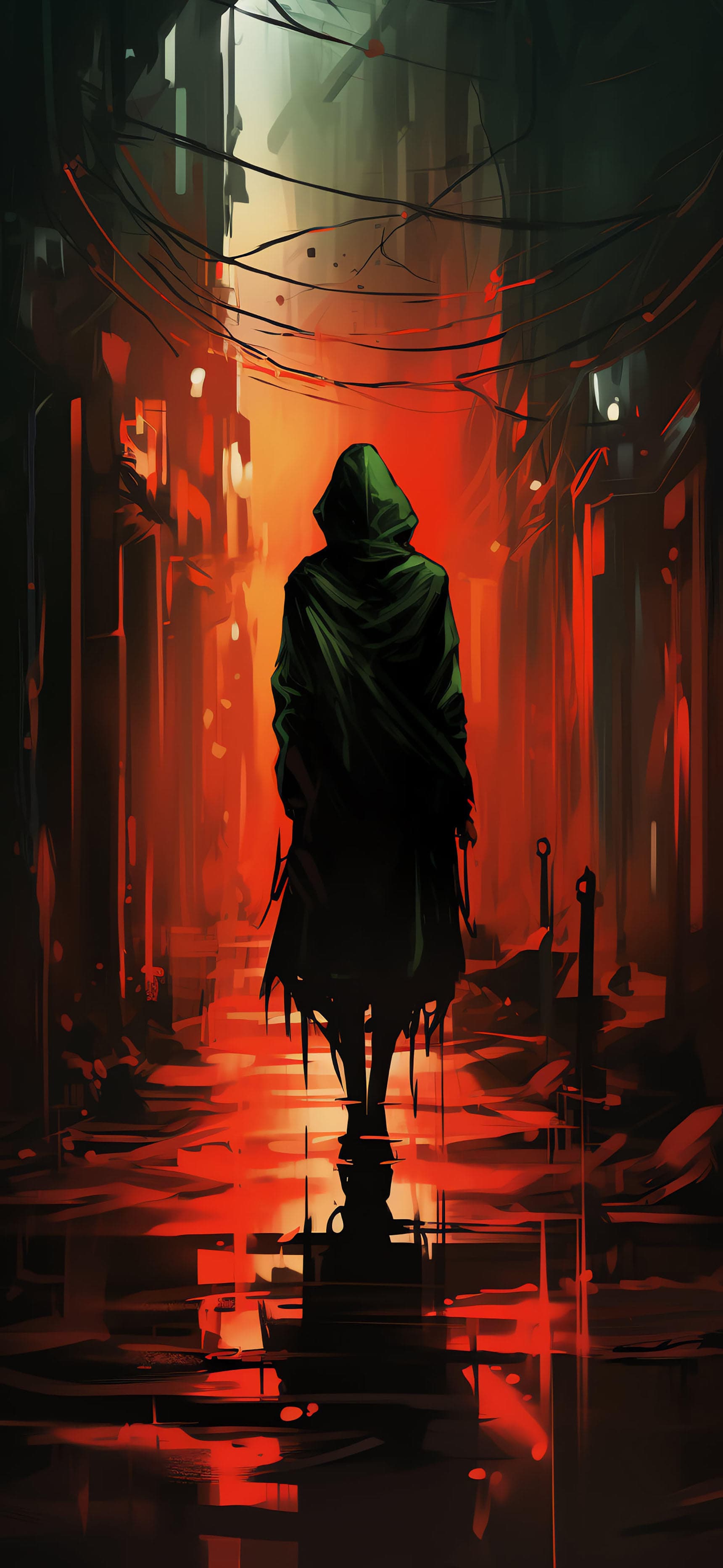 Dark Alley Figure - free phone wallpaper