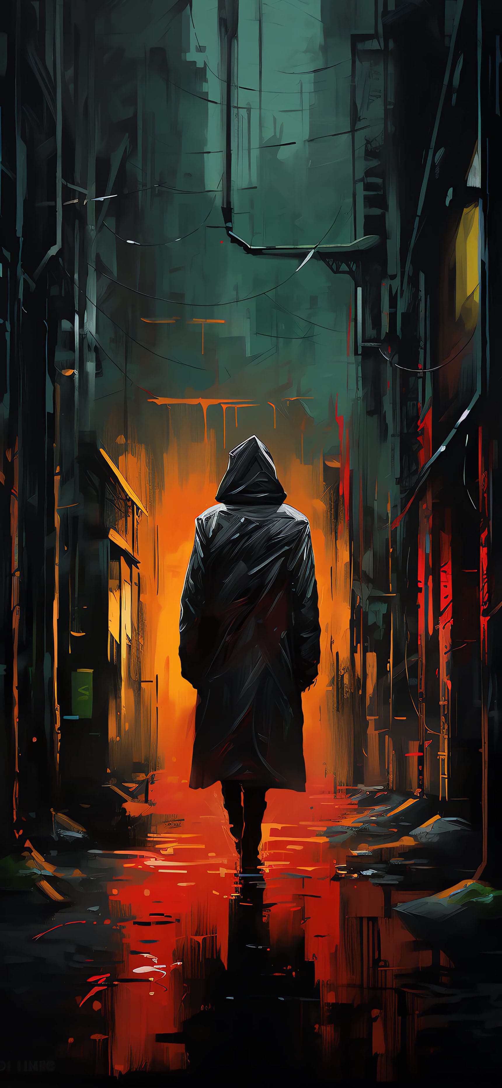 Dark Alley Walker - free phone wallpaper