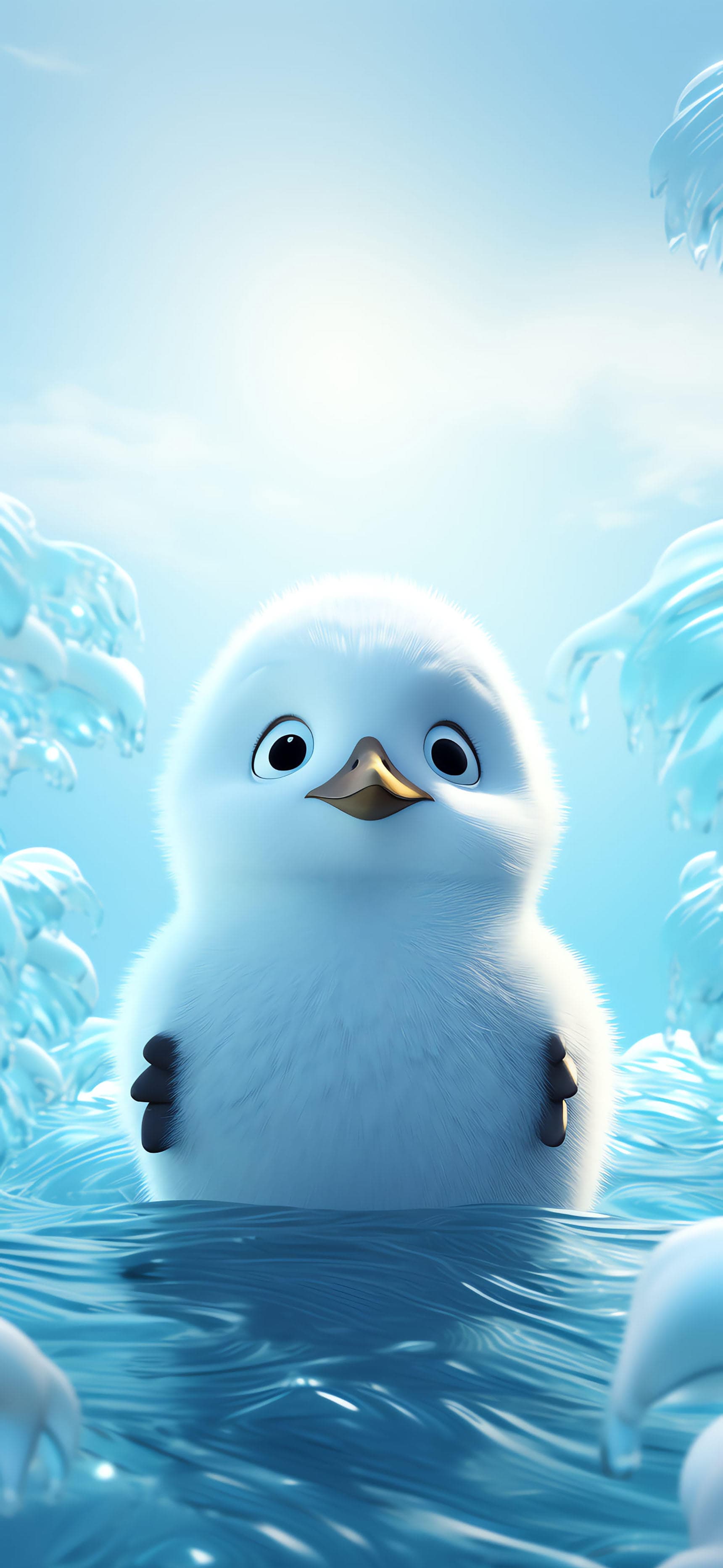 Fluffy Chick - free phone wallpaper